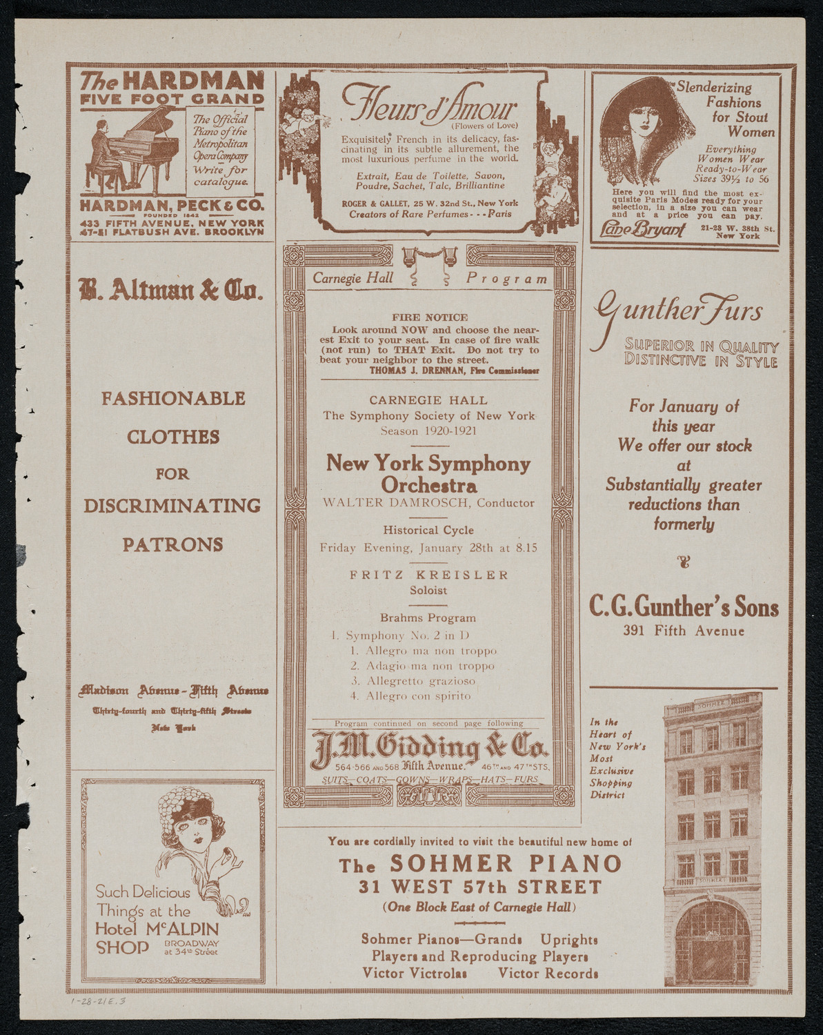 New York Symphony Orchestra, January 28, 1921, program page 5