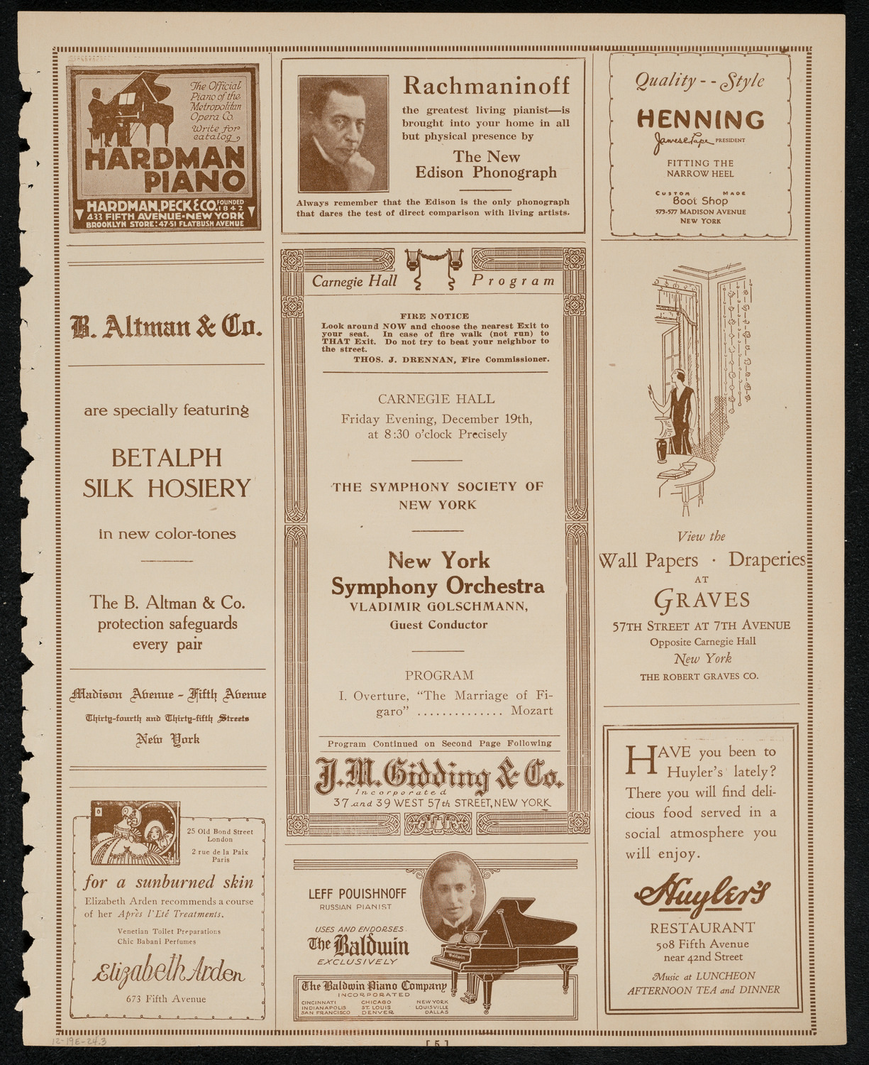 New York Symphony Orchestra, December 19, 1924, program page 5