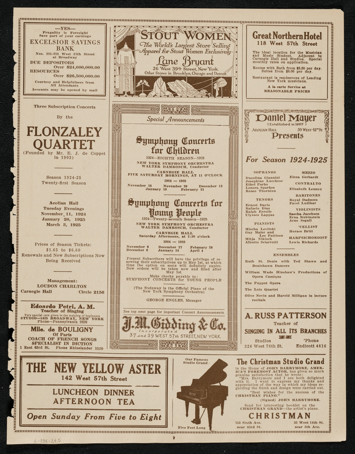 Grand Opera Evening in Honor of the Democratic Convention Women Guests, June 23, 1924, program page 9