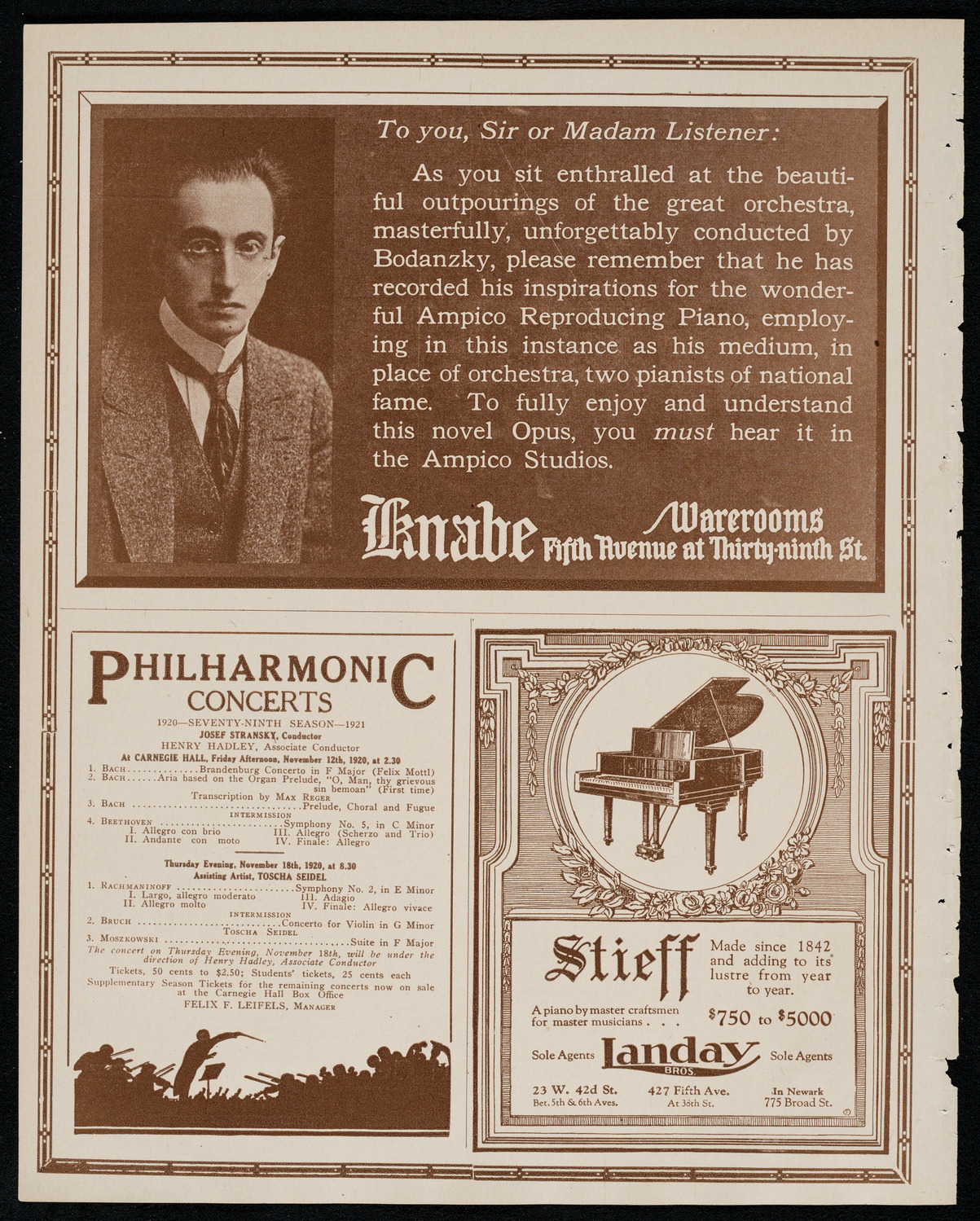 New York Philharmonic, November 11, 1920, program page 12