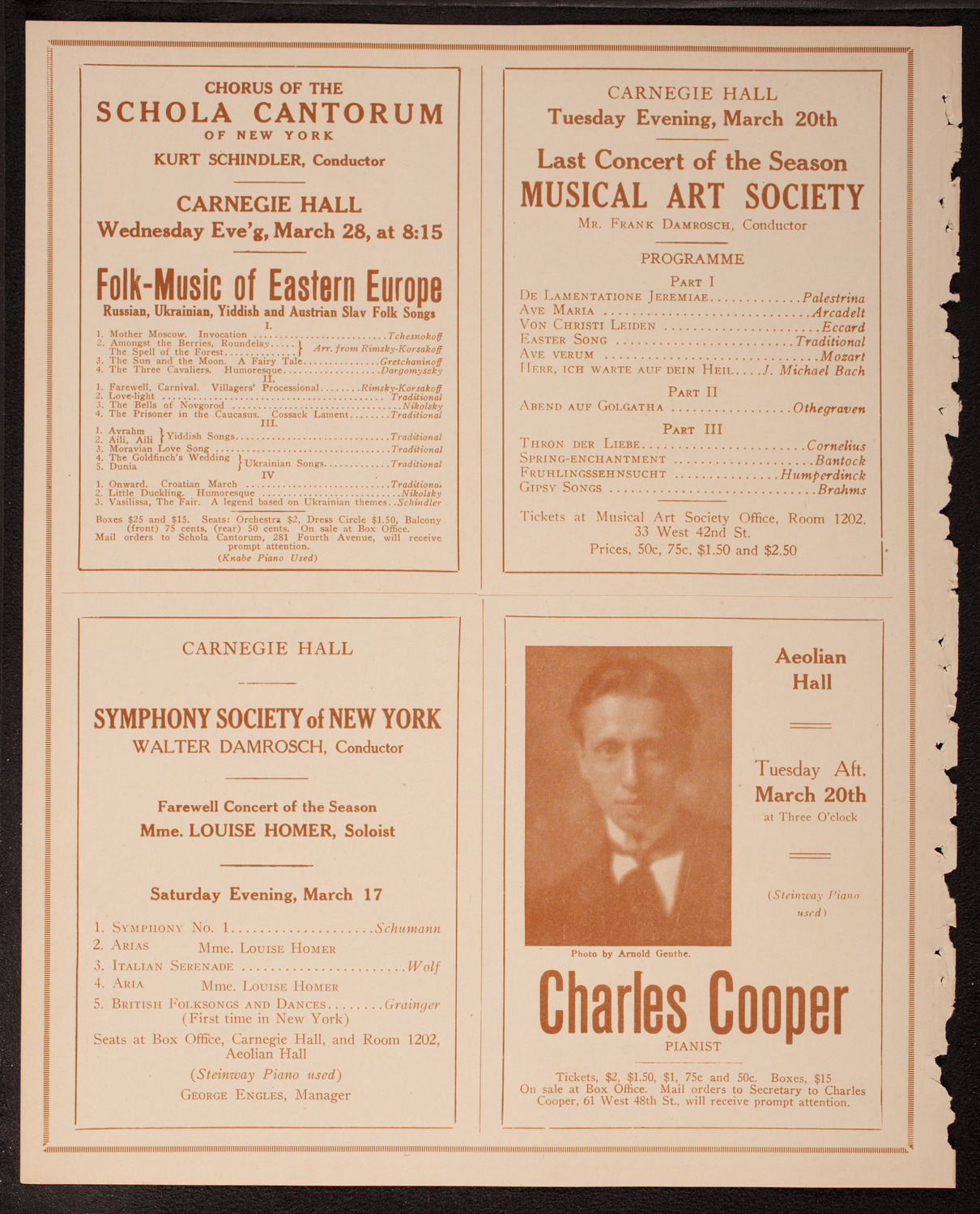 New York Symphony Orchestra, March 15, 1917, program page 8