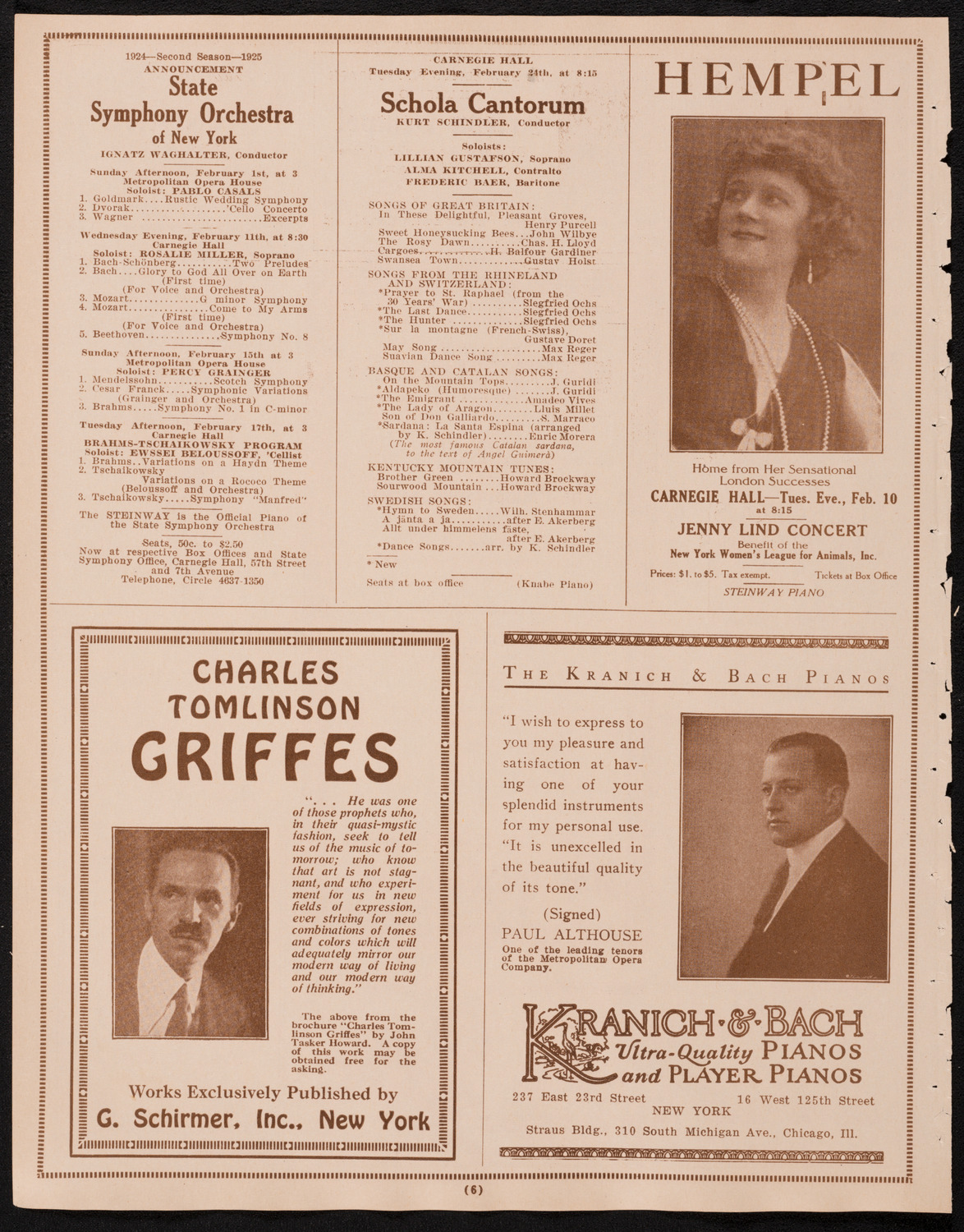 New York Philharmonic, January 30, 1925, program page 6