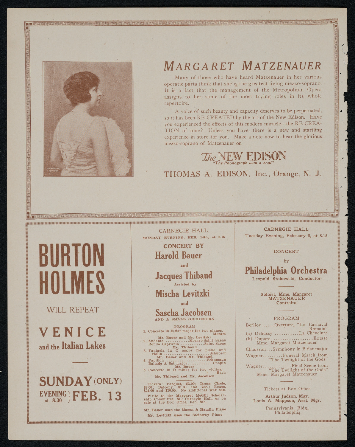 National Symphony Orchestra, February 8, 1921, program page 2