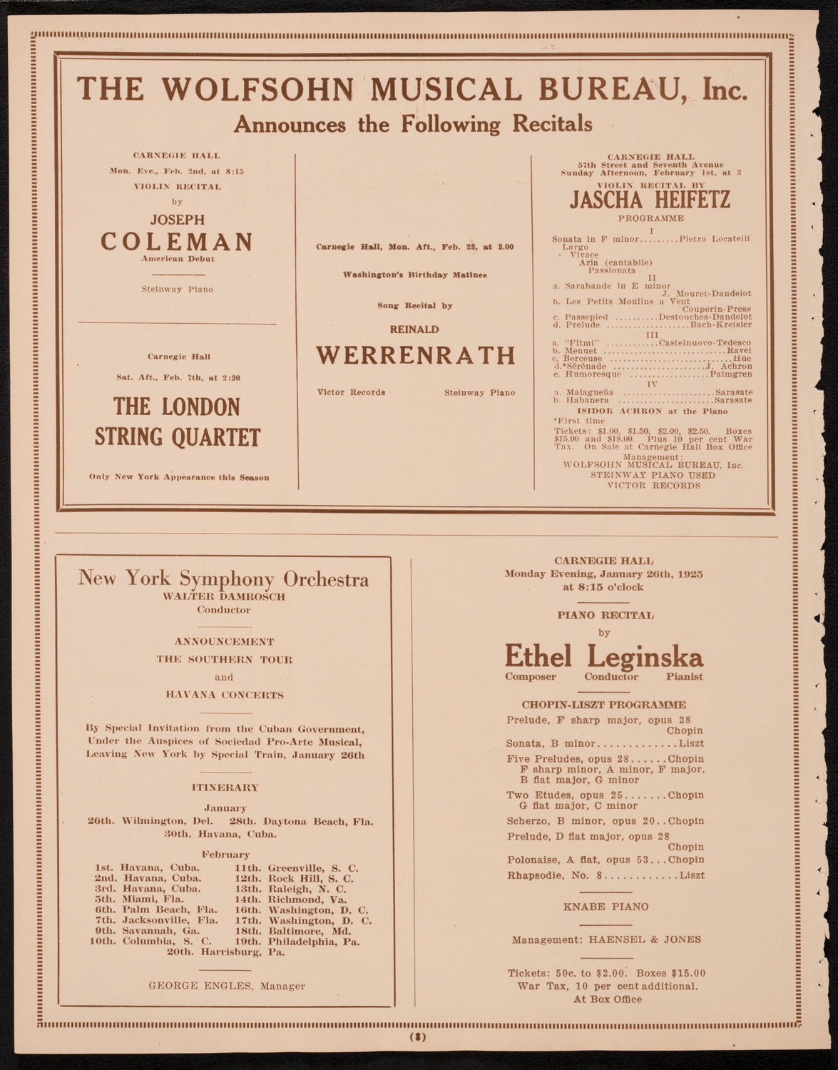 Chalif Dancers, January 24, 1925, program page 8