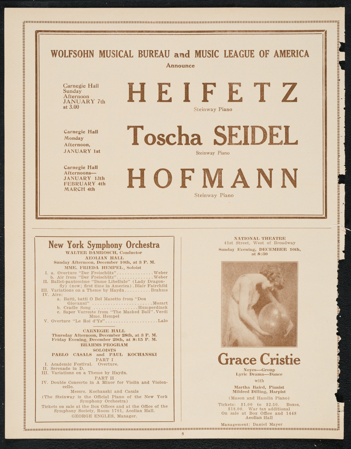 Anna Meitschik, Contralto, December 9, 1922, program page 8