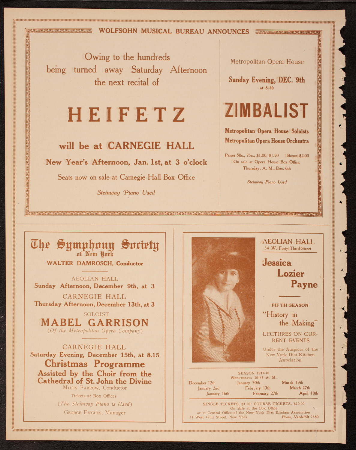 New York Philharmonic, December 7, 1917, program page 8