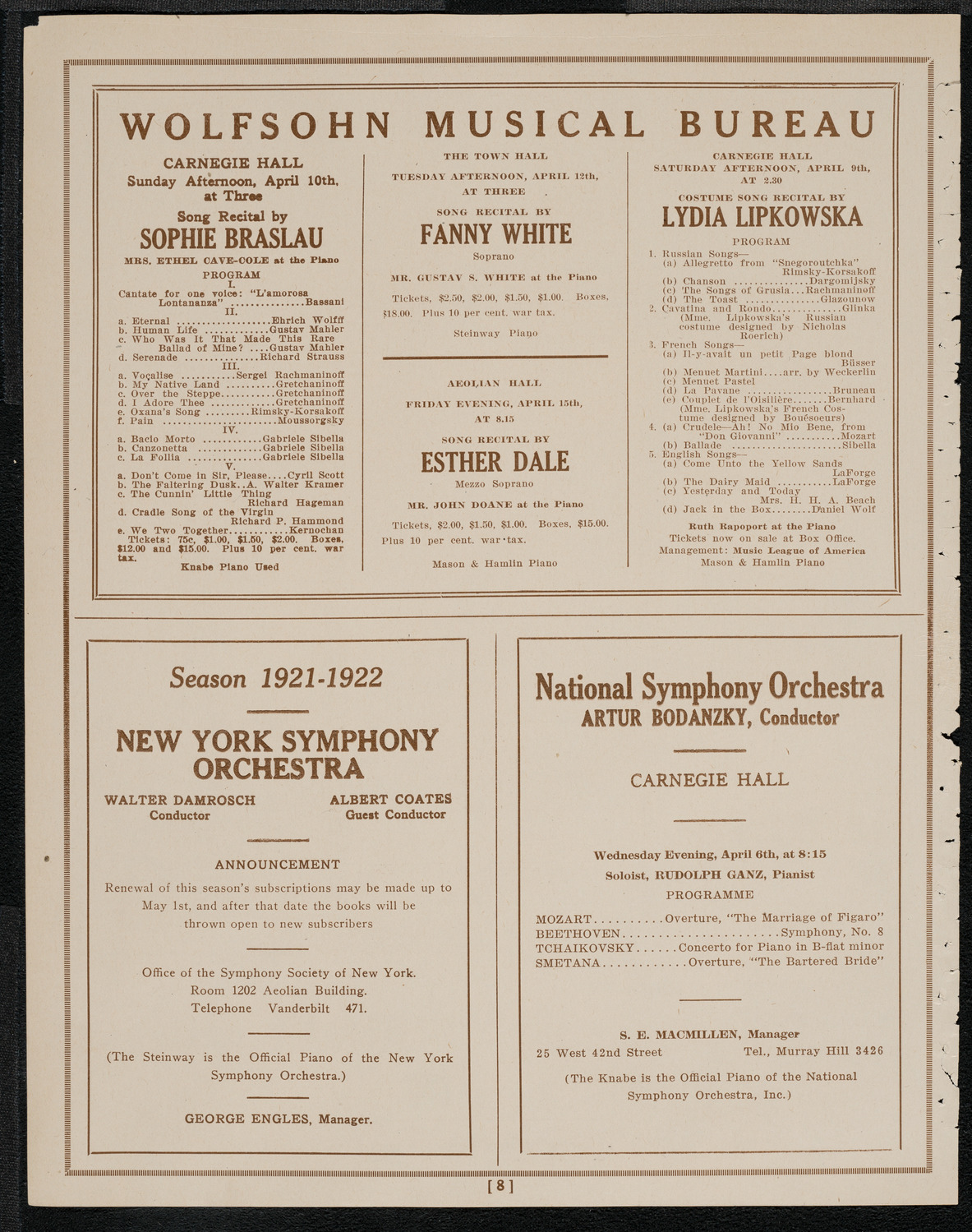 Citizens' Meeting to Obtain Justice for the Wounded, April 4, 1921, program page 8