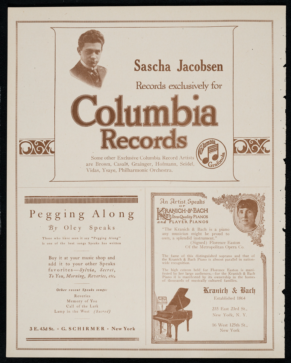 Sascha Jacobsen, Violin, November 10, 1920, program page 6