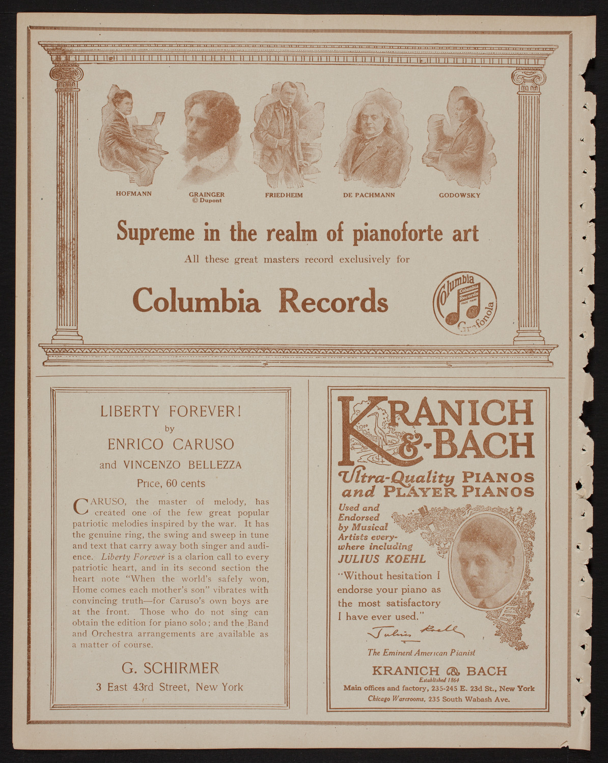 Josef Rosenblatt, Tenor, May 19, 1918, program page 6