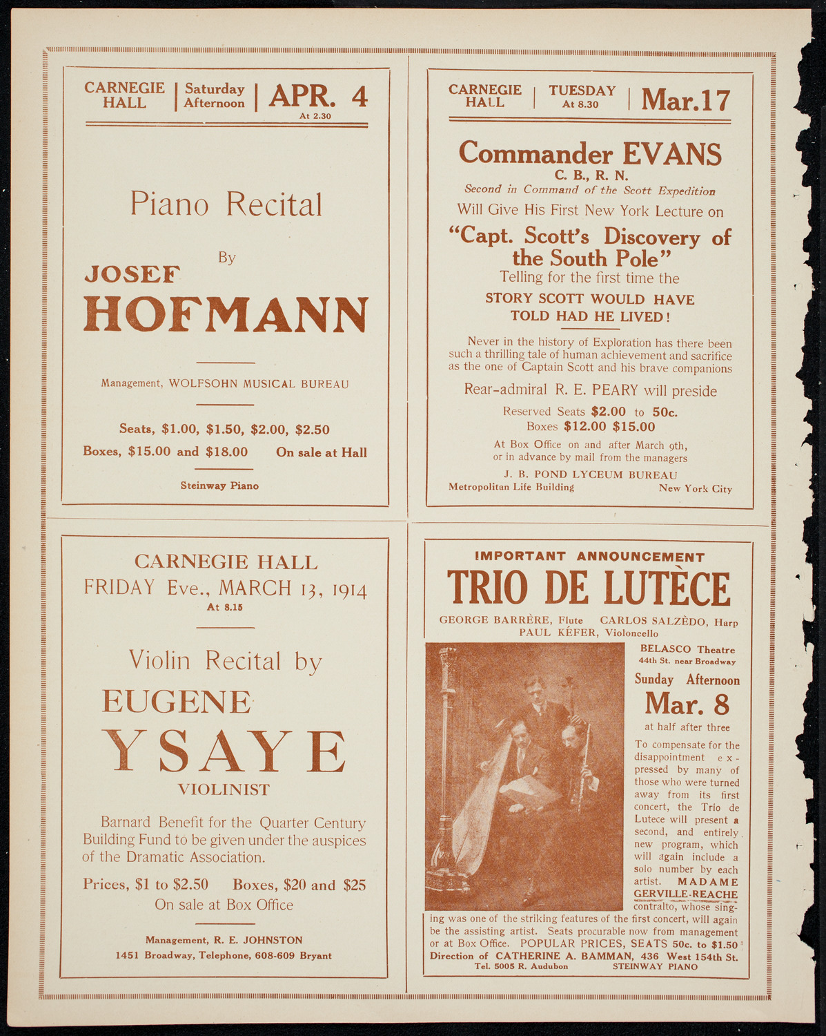 New York Philharmonic, March 8, 1914, program page 10