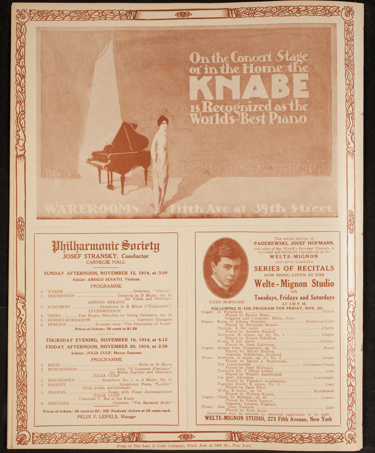 Co-Operative Symphony Orchestra, November 14, 1914, program page 12