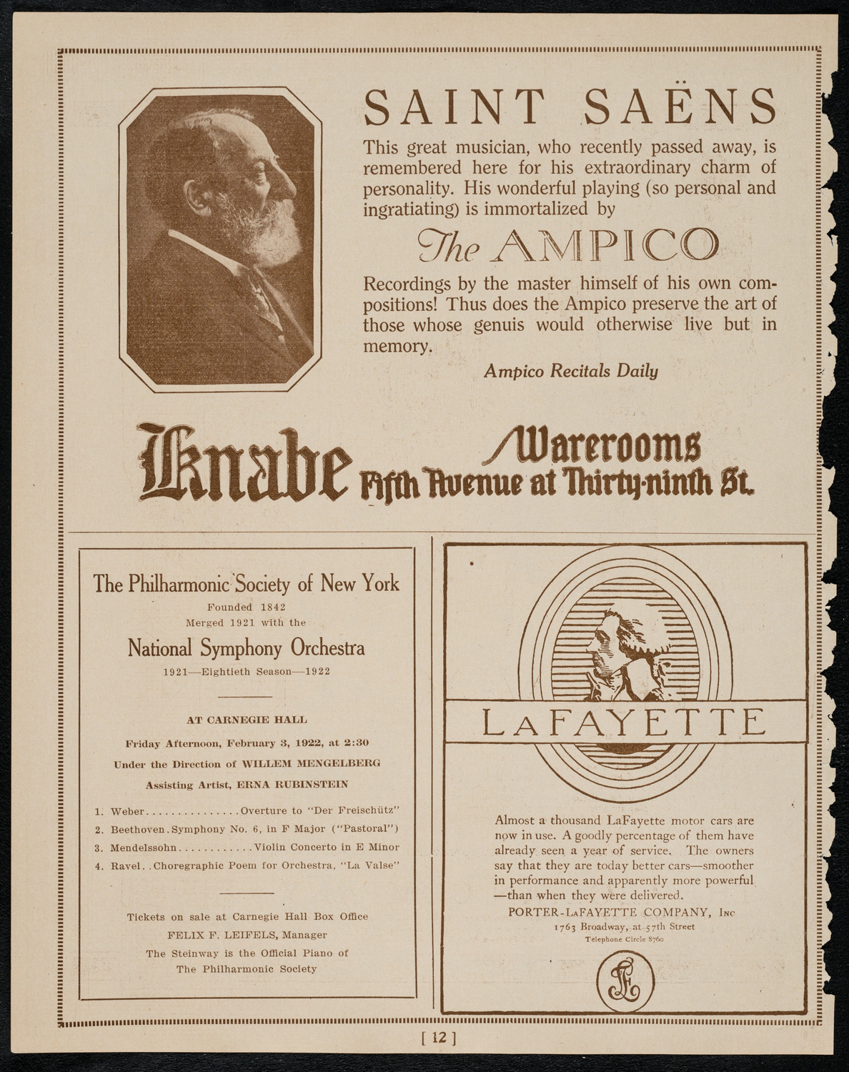 Frances Alda, Soprano, January 31, 1922, program page 12
