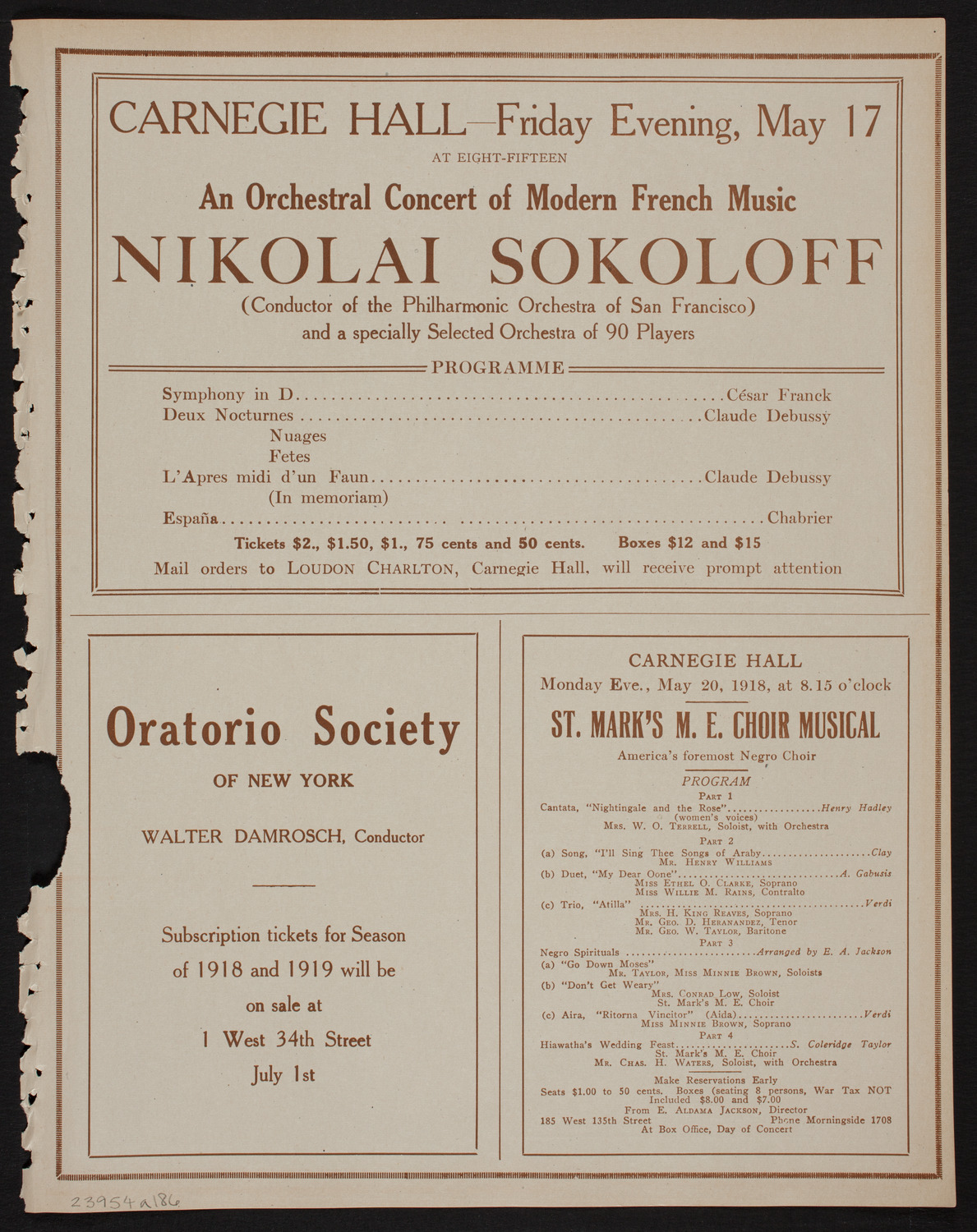 Meeting: The Humanitarian Cult, May 4, 1918, program page 11