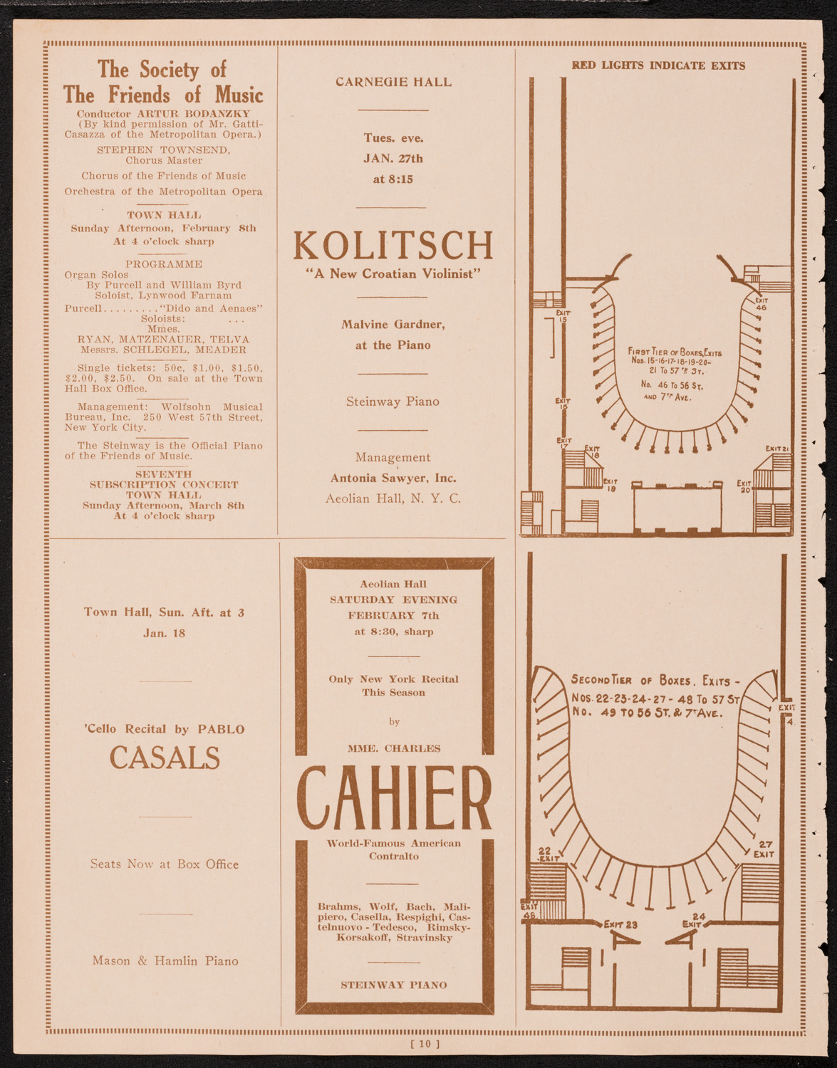 New York Philharmonic, January 11, 1925, program page 10