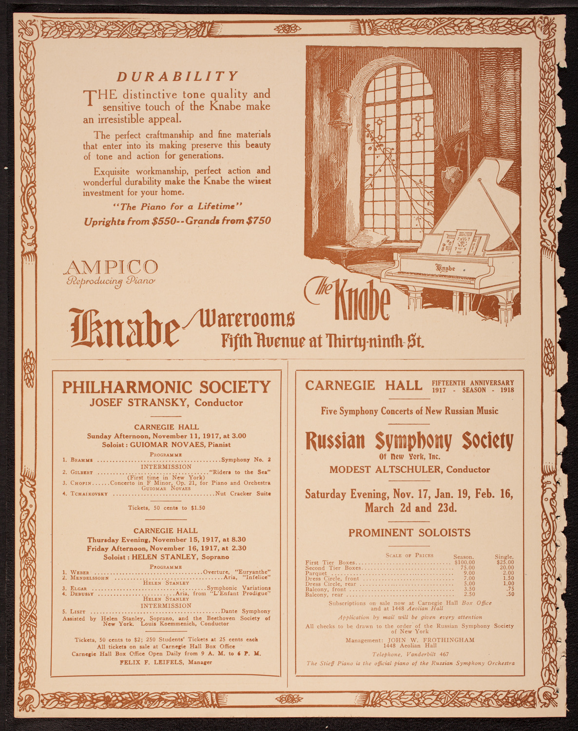 Boston Symphony Orchestra, November 10, 1917, program page 12