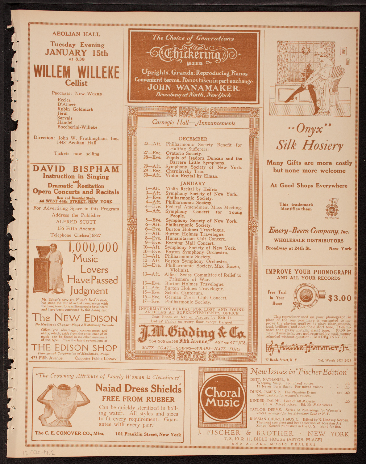 Choral Art Club of Brooklyn, December 22, 1917, program page 3