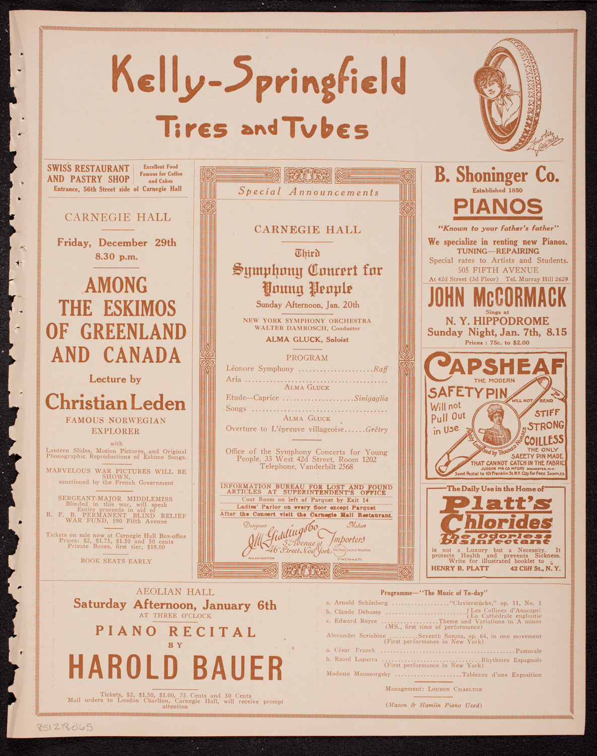 Columbia University Chorus, December 18, 1916, program page 9