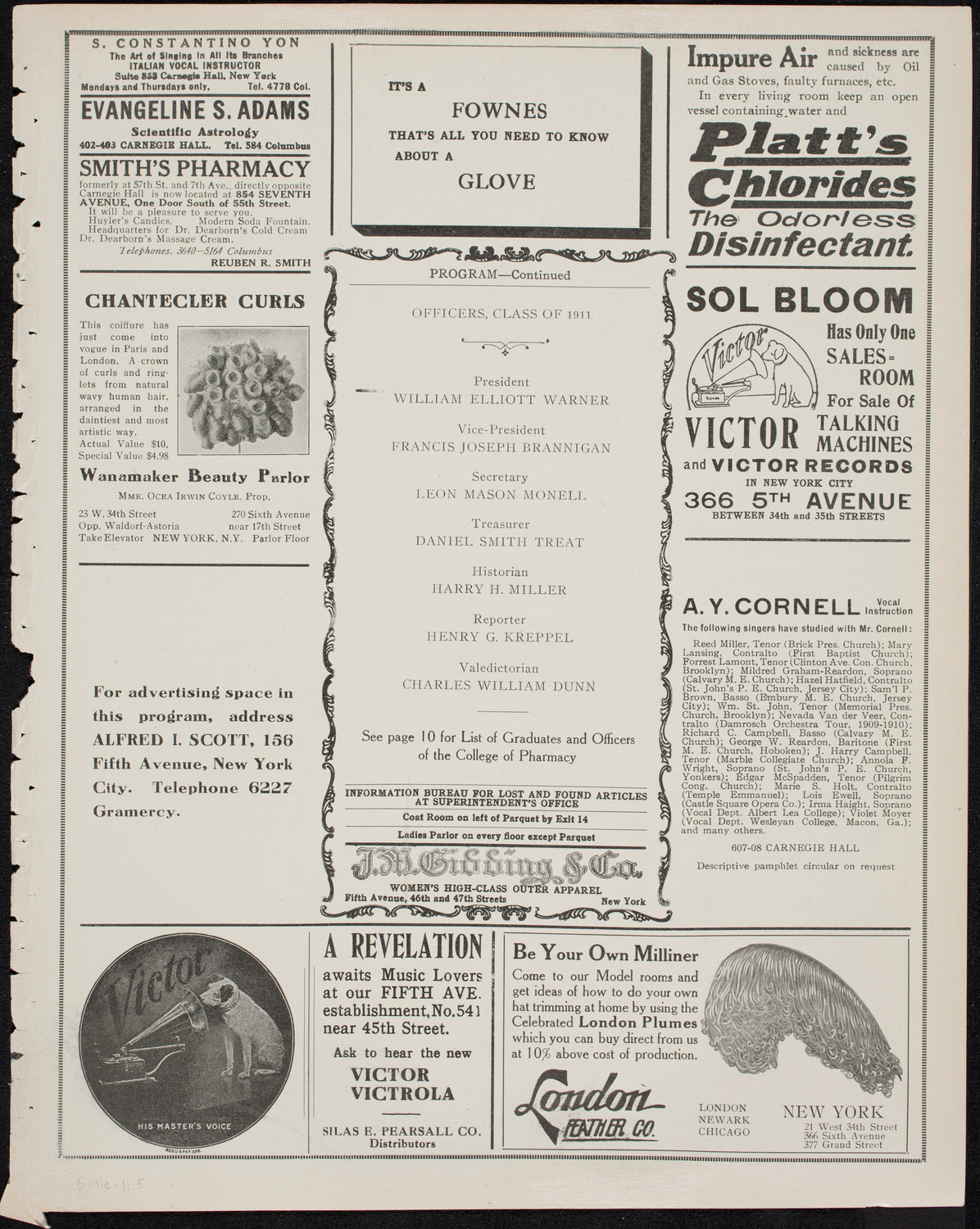 Graduation: College of Pharmacy of the City of New York, May 11, 1911, program page 9