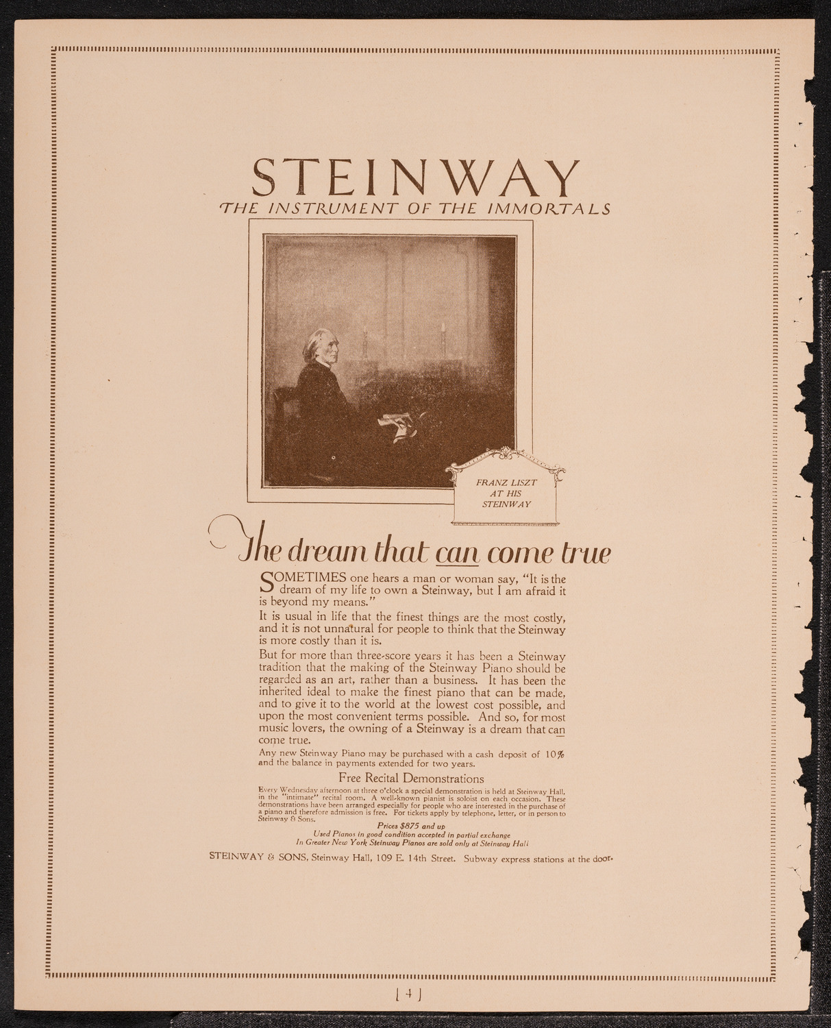 Elly Ney, Piano, November 8, 1921, program page 4
