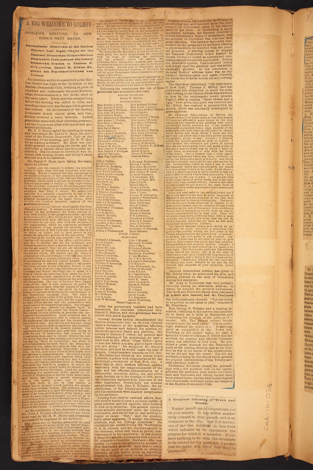 Isaac Hopper Scrapbook, page 36: 1892