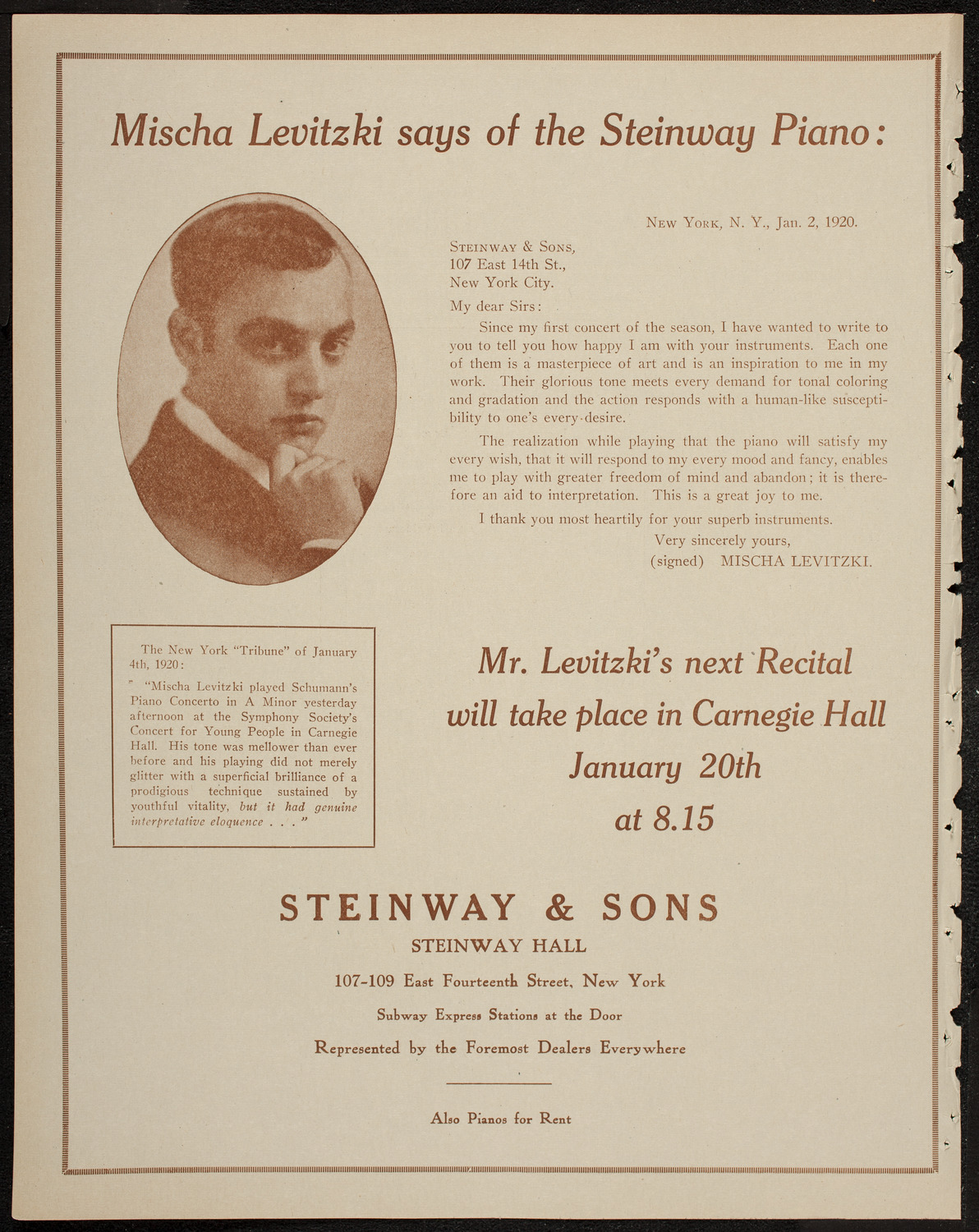 Helene Kanders, Soprano, January 13, 1920, program page 4