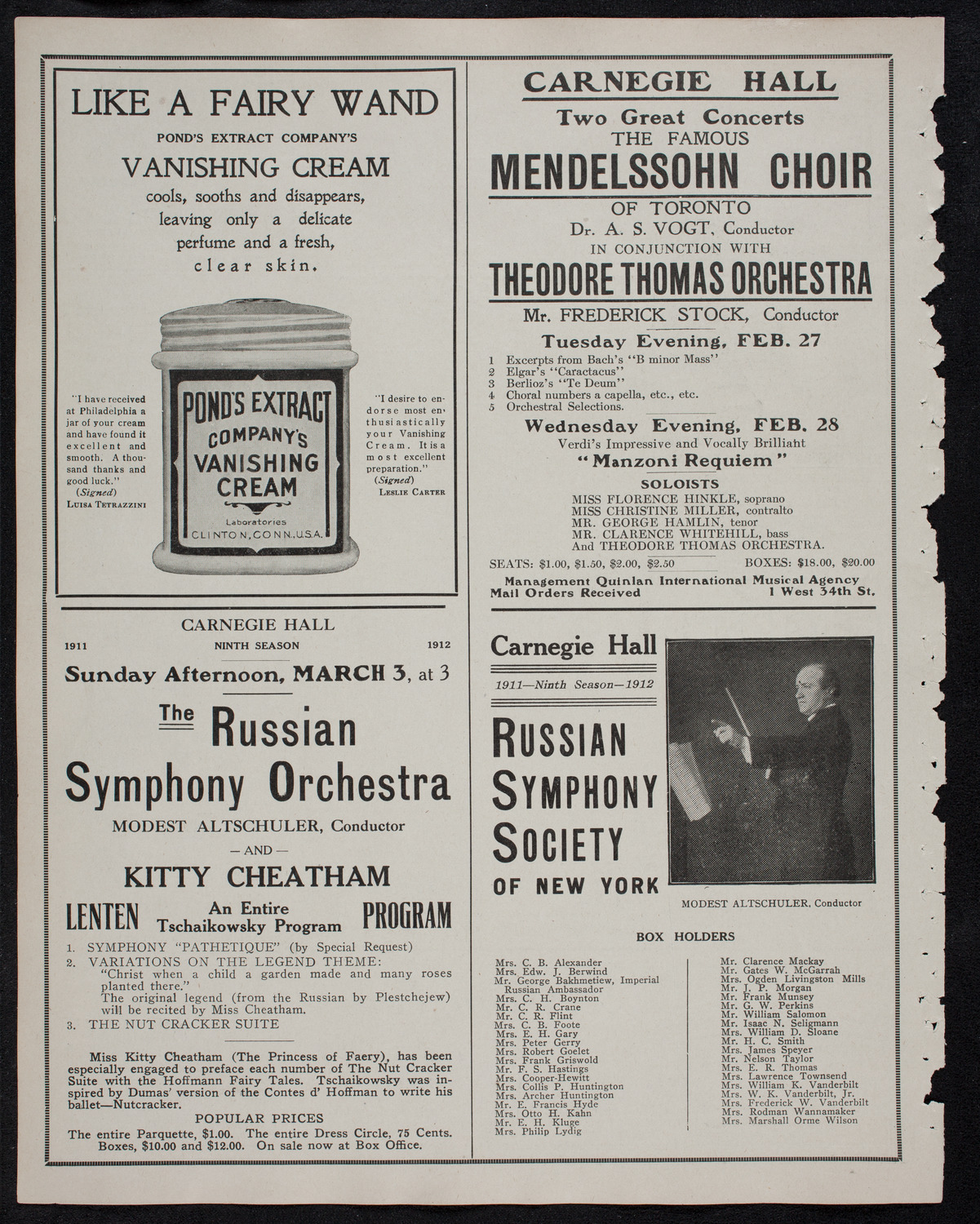 Russian Symphony Society of New York, February 11, 1912, program page 8