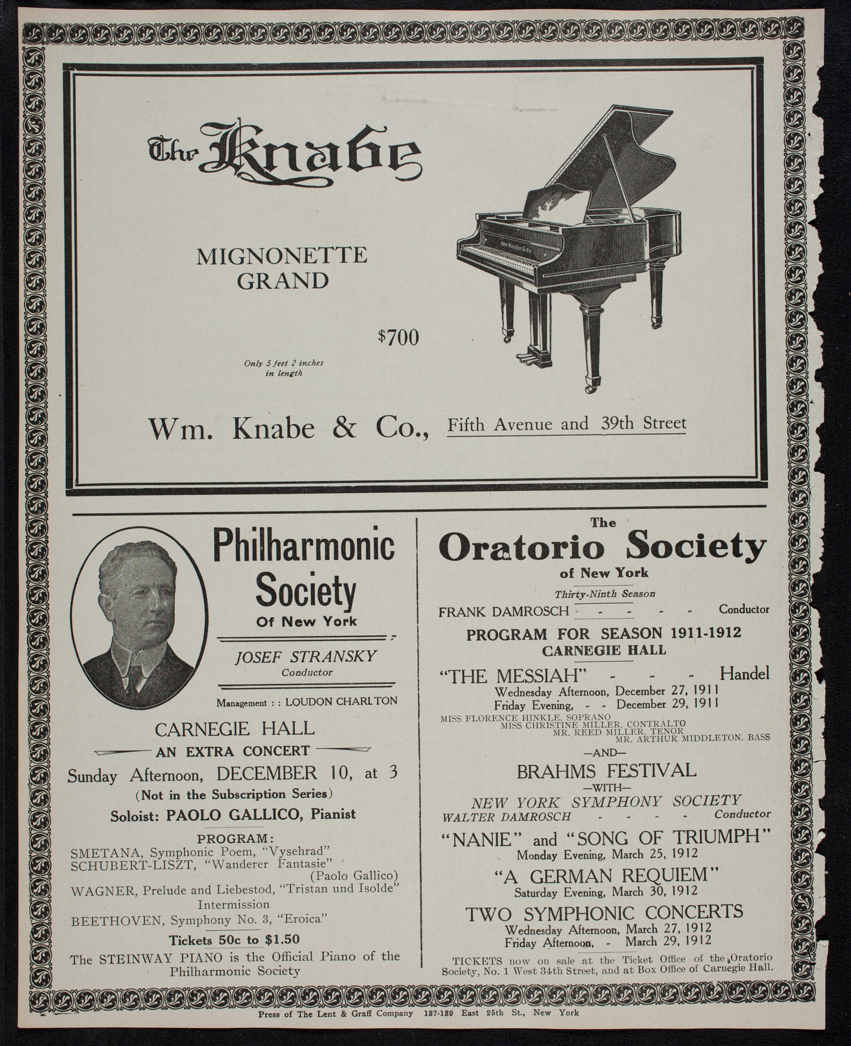 Elmendorf Lecture: Rome, December 4, 1911, program page 12