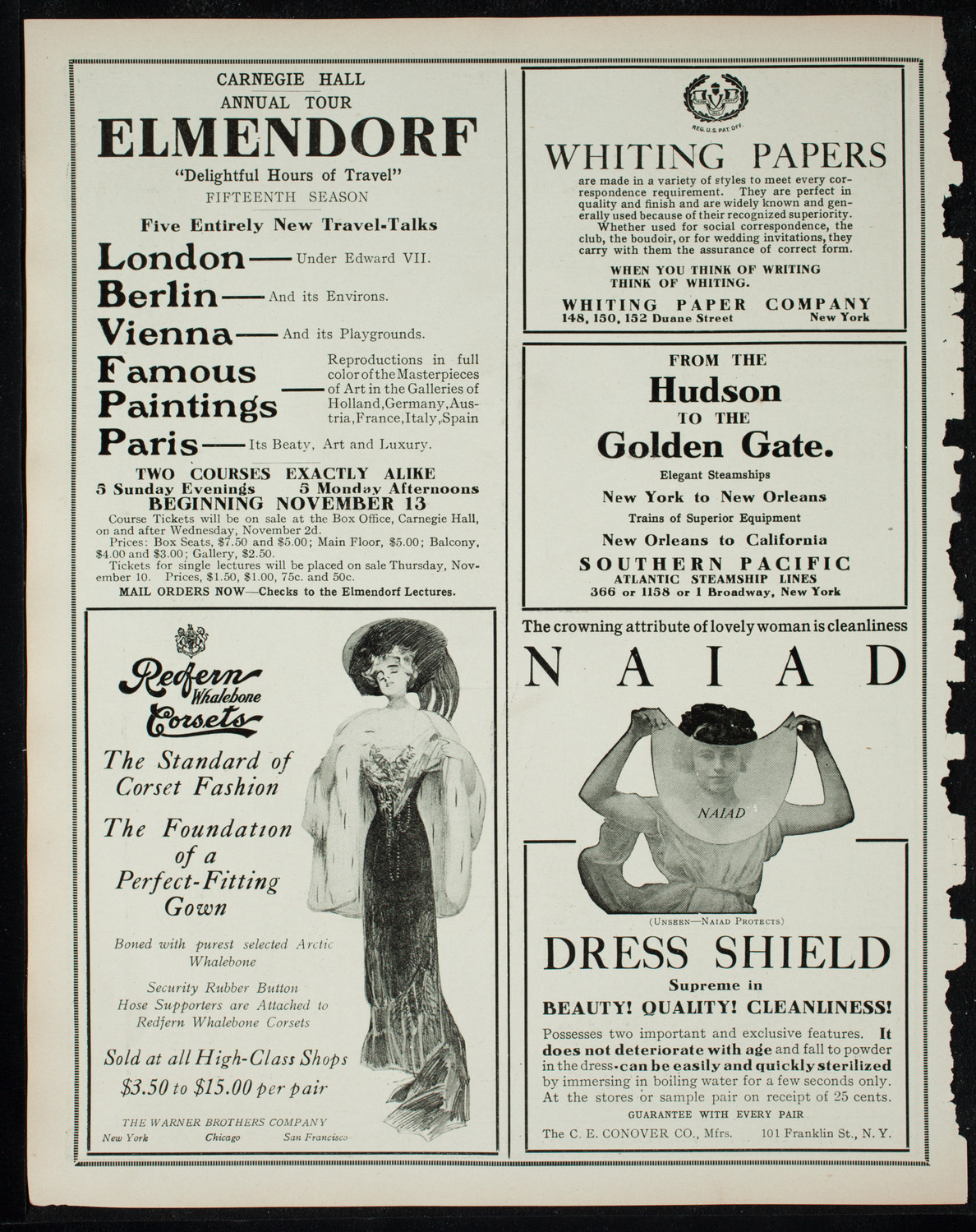 Elmendorf Lecture: London, November 13, 1910, program page 2