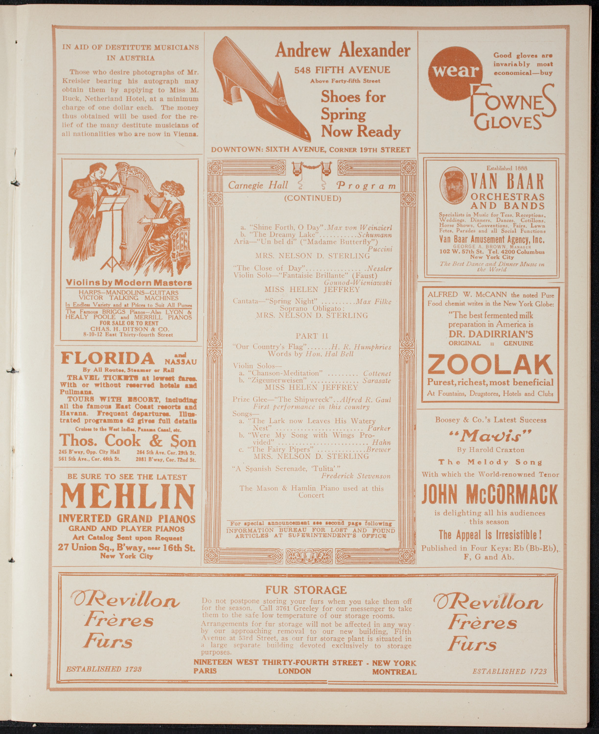 New York Banks' Glee Club, April 10, 1915, program page 7