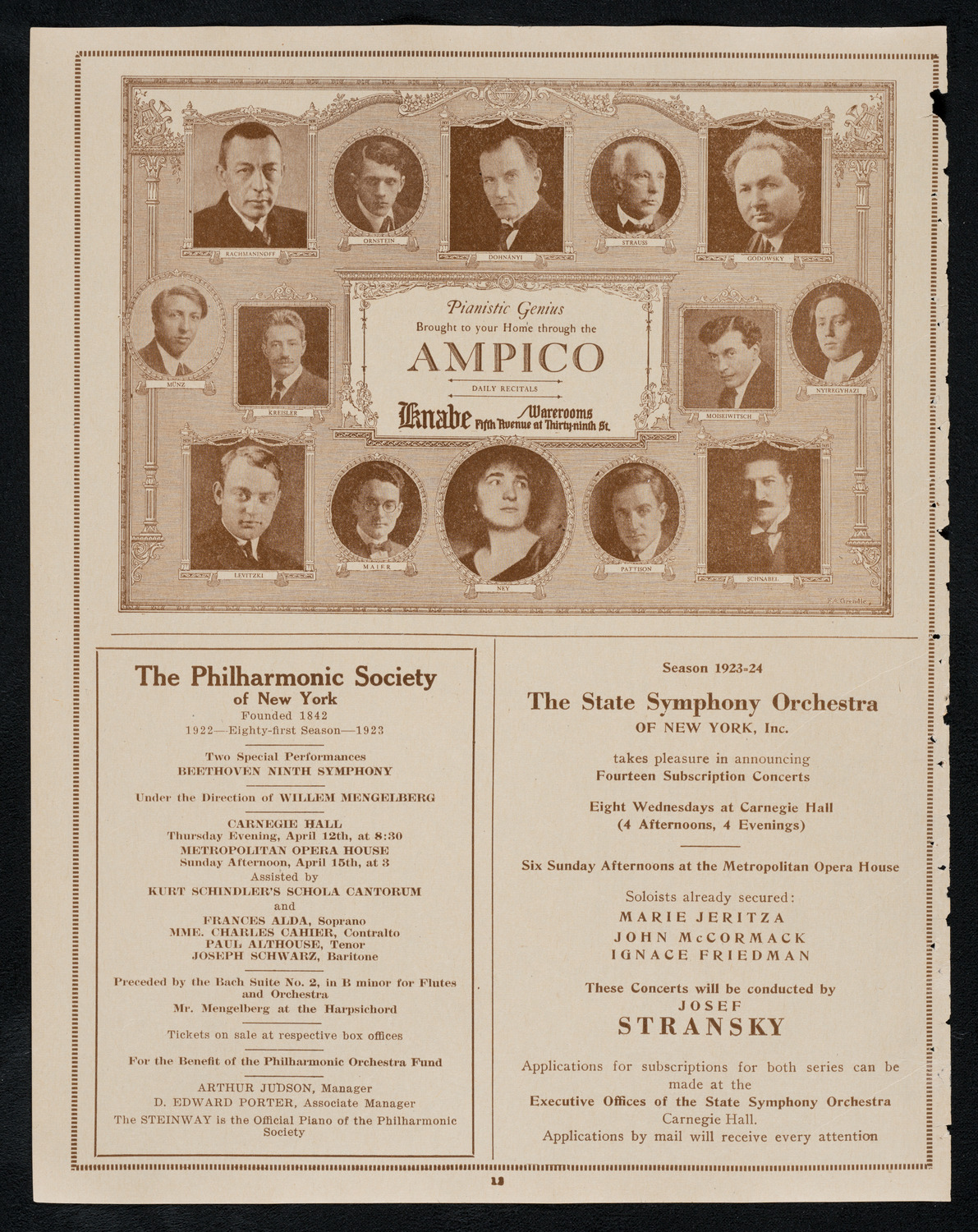 Reinald Werrenrath, Baritone, April 8, 1923, program page 12