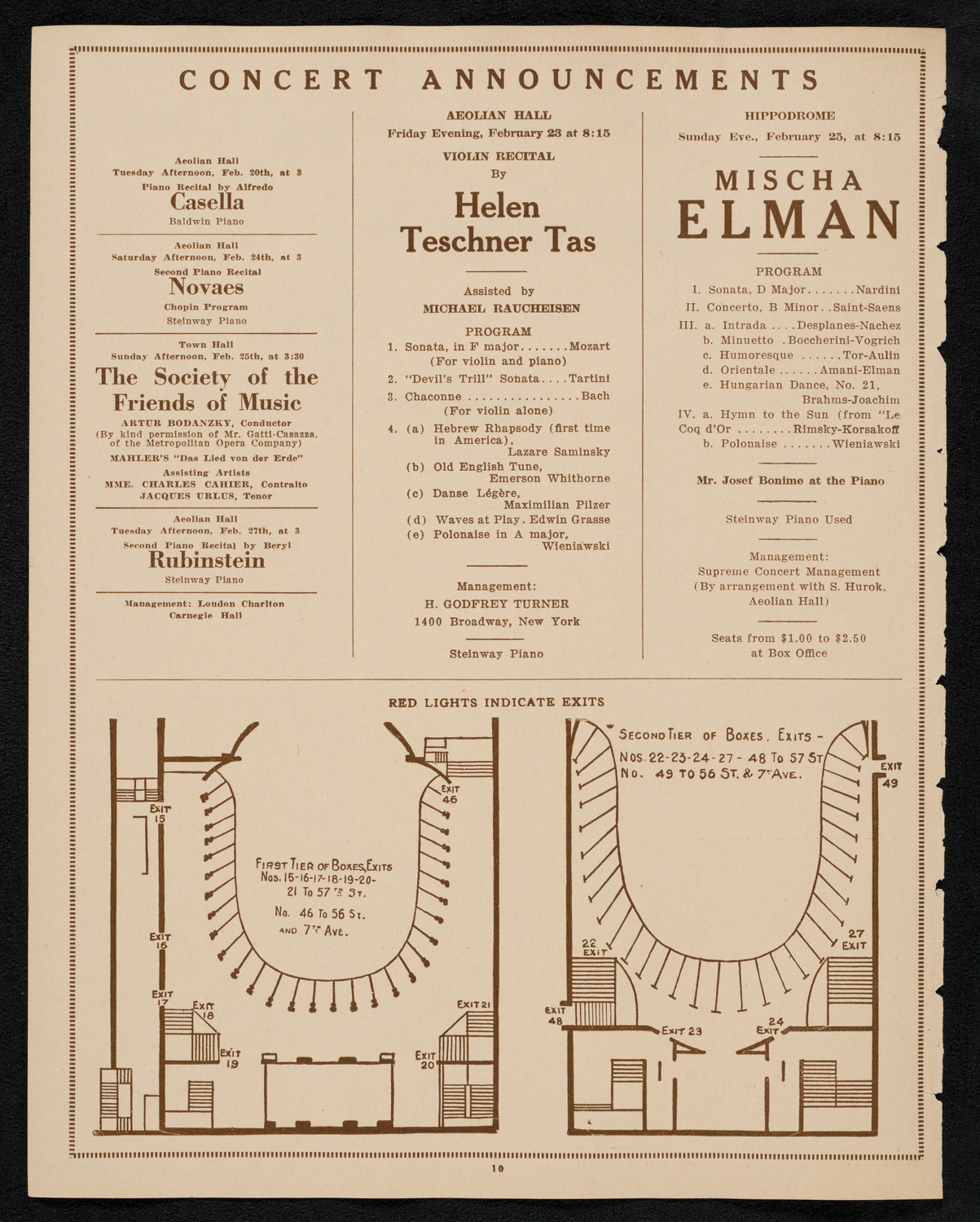 John Corigliano, Violin, February 18, 1923, program page 10