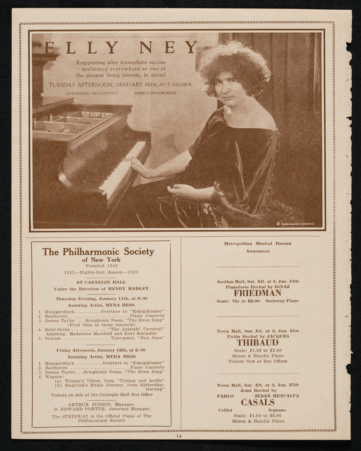 New York Banks' Glee Club, January 10, 1923, program page 12