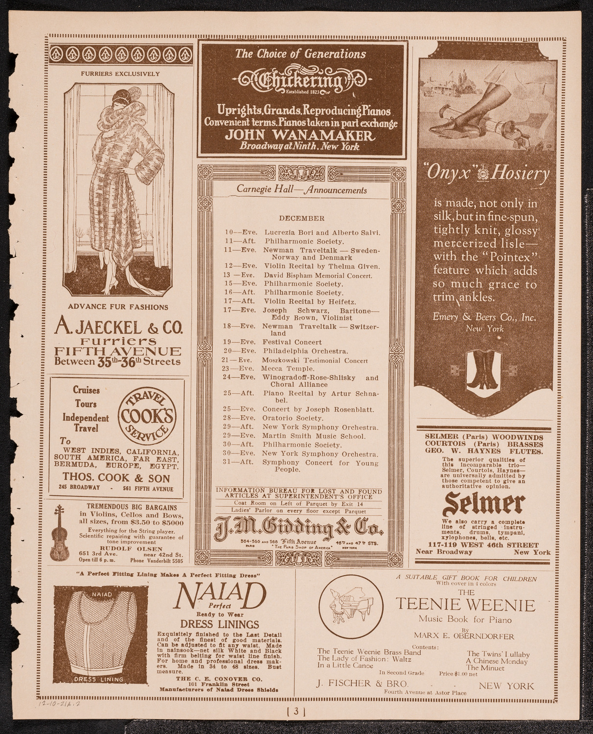 Symphony Concert for Young People, December 10, 1921, program page 3