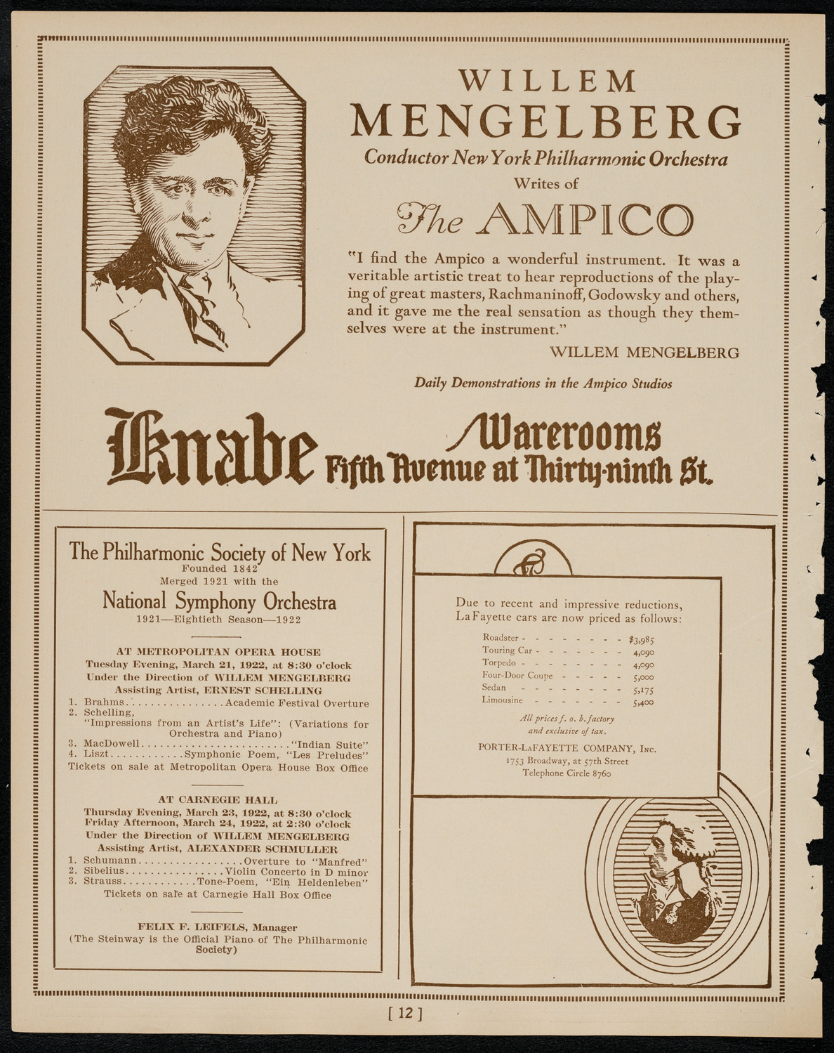Emma Calvé, Soprano, March 21, 1922, program page 12