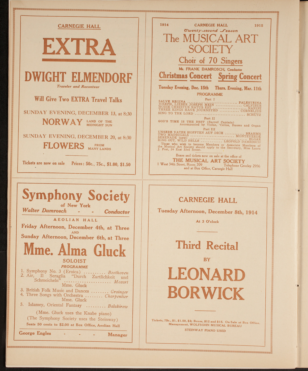 New York Symphony Orchestra, December 3, 1914, program page 9