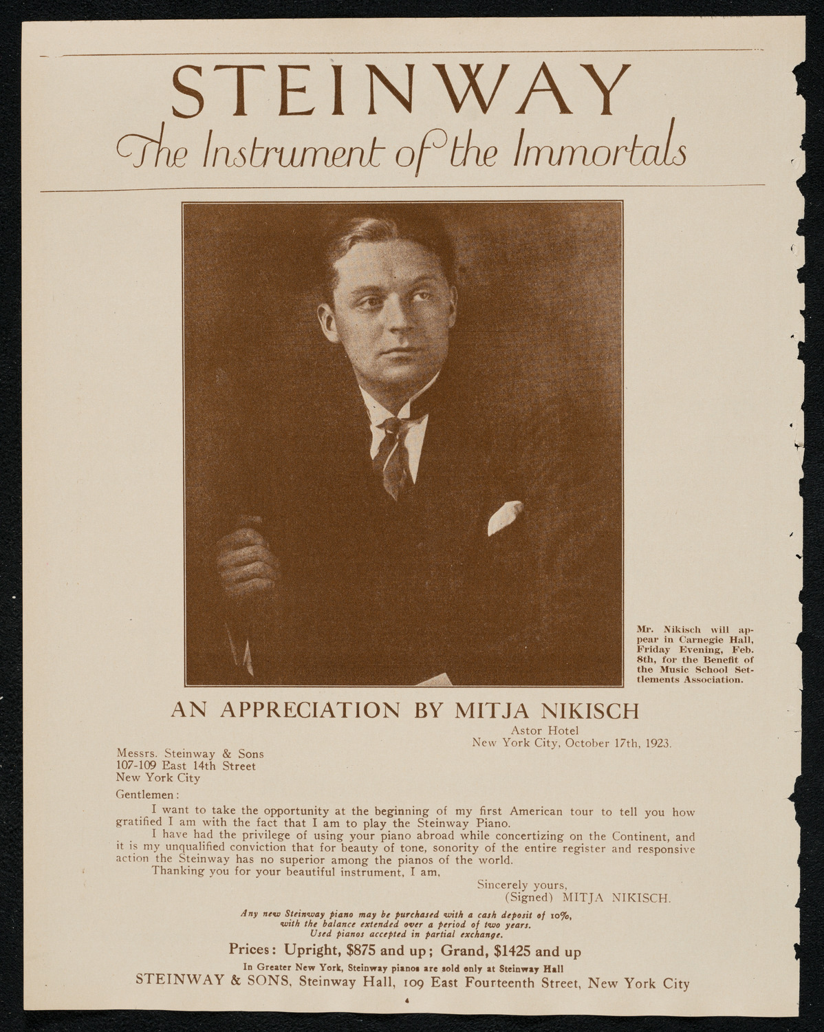 New York Philharmonic Students' Concert, February 6, 1924, program page 4