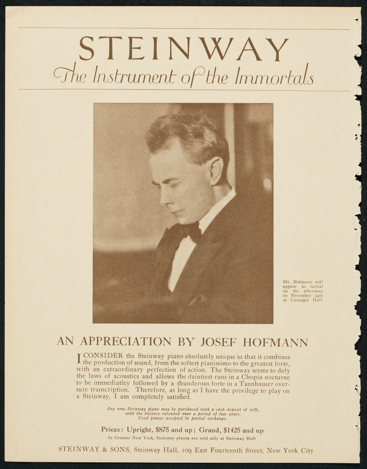 New York Philharmonic, November 23, 1923, program page 4