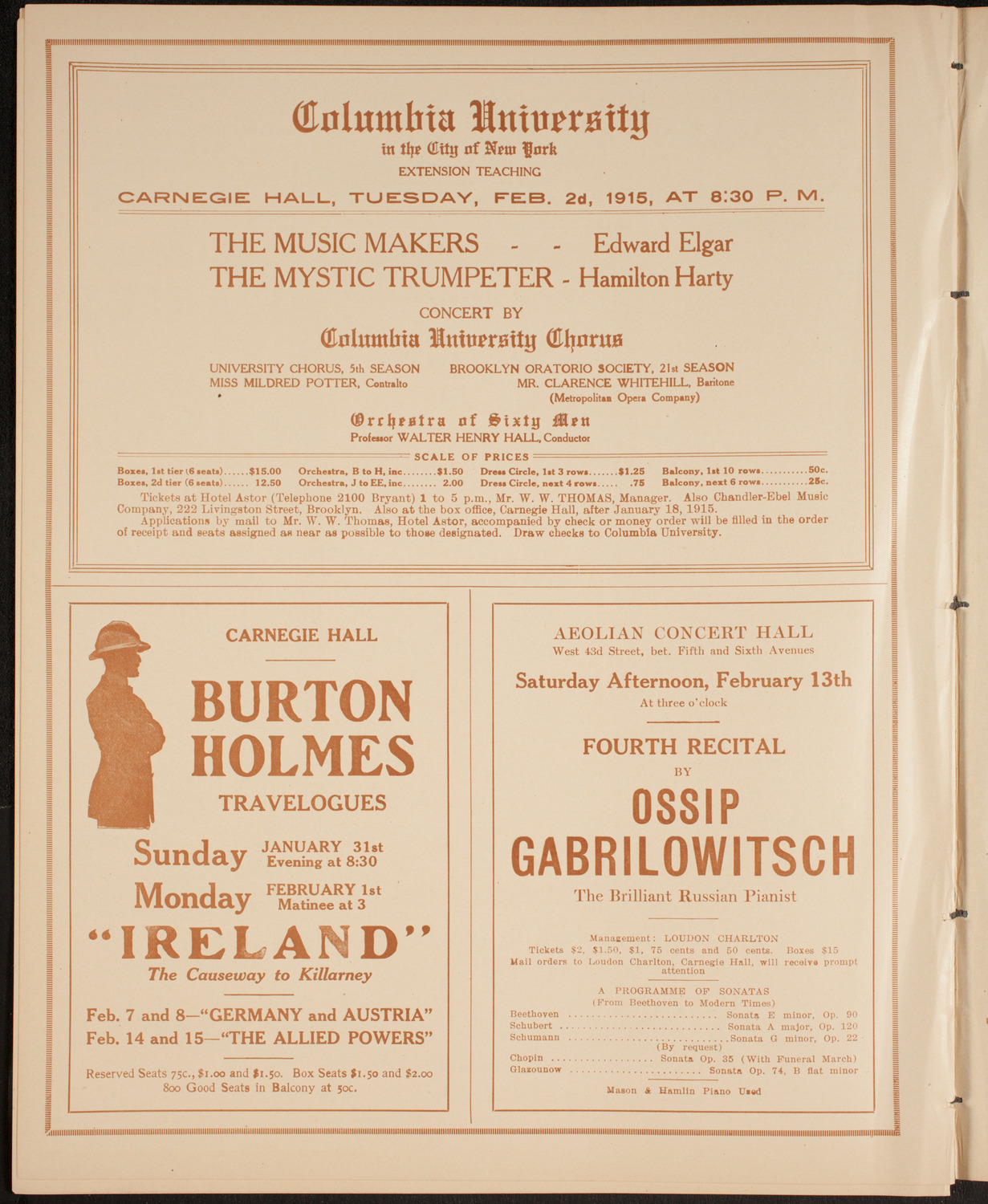 Josef Hofmann, Piano, January 30, 1915, program page 10