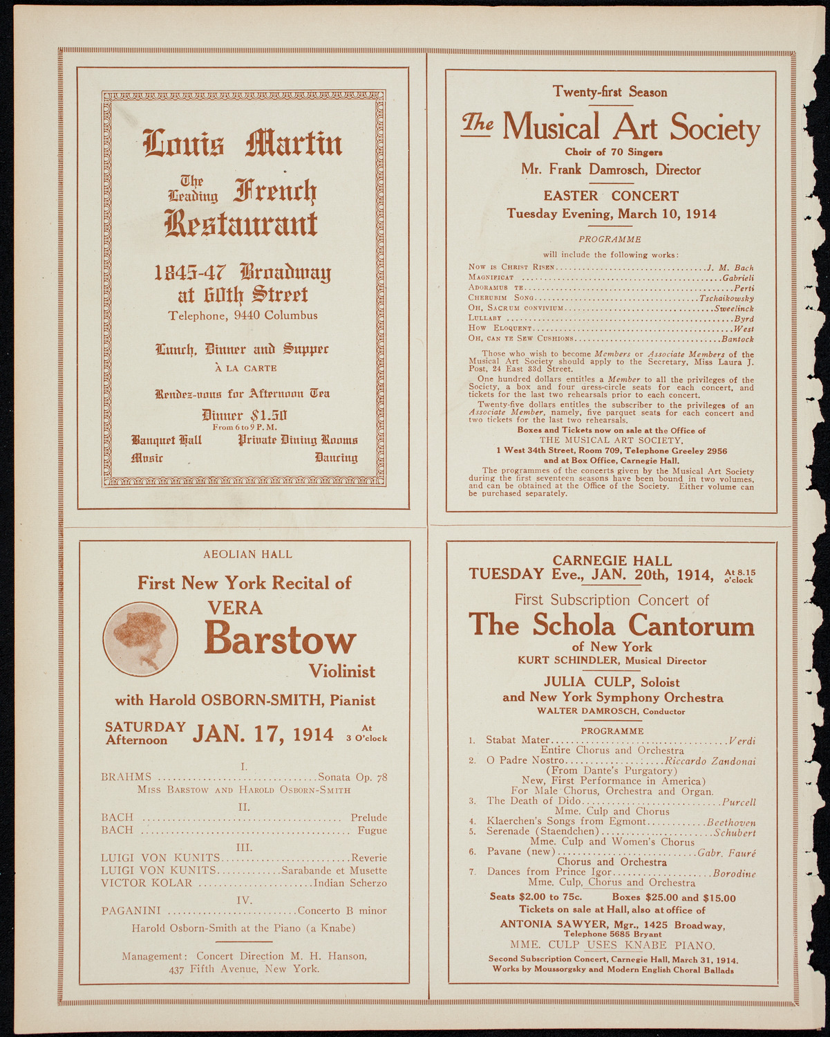 Teresa Carreño, Piano, January 9, 1914, program page 8