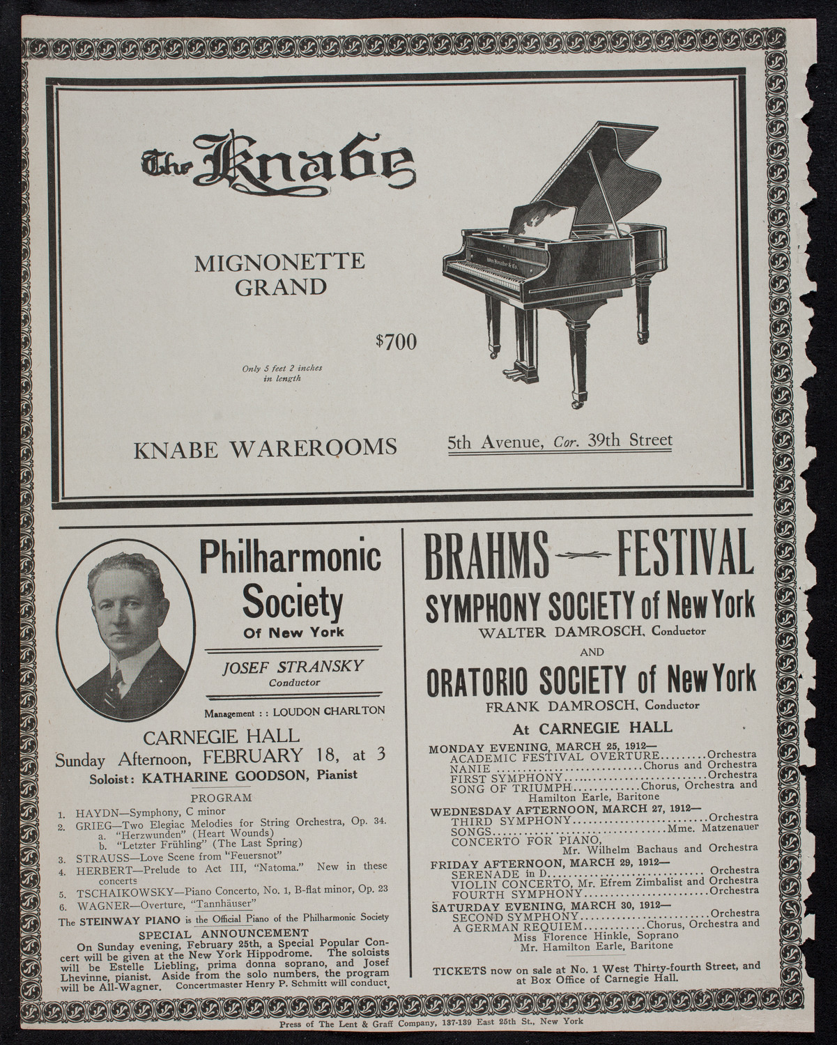 New York Banks' Glee Club, February 17, 1912, program page 12