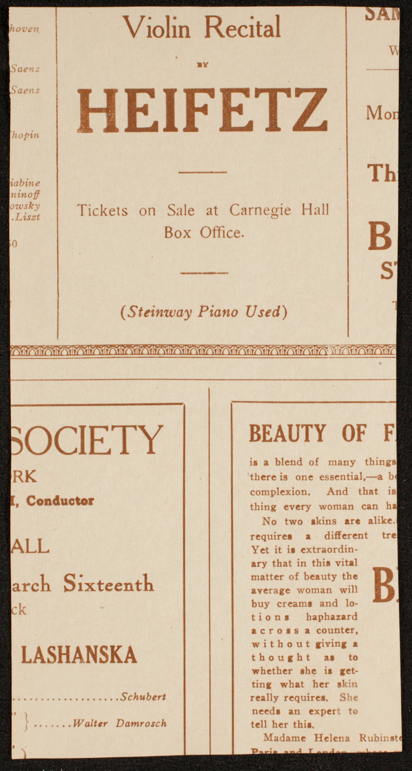 Peace Festival Concert, March 13, 1919, program page 4