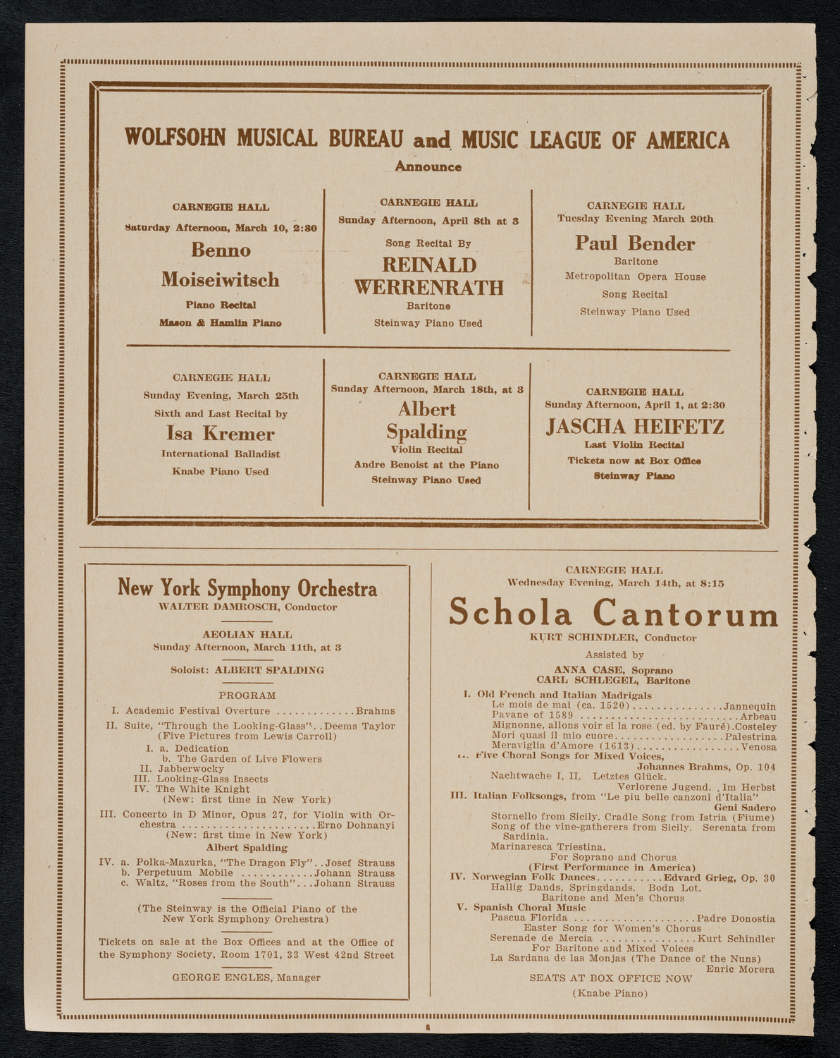 Colin O'More, Tenor, March 6, 1923, program page 8