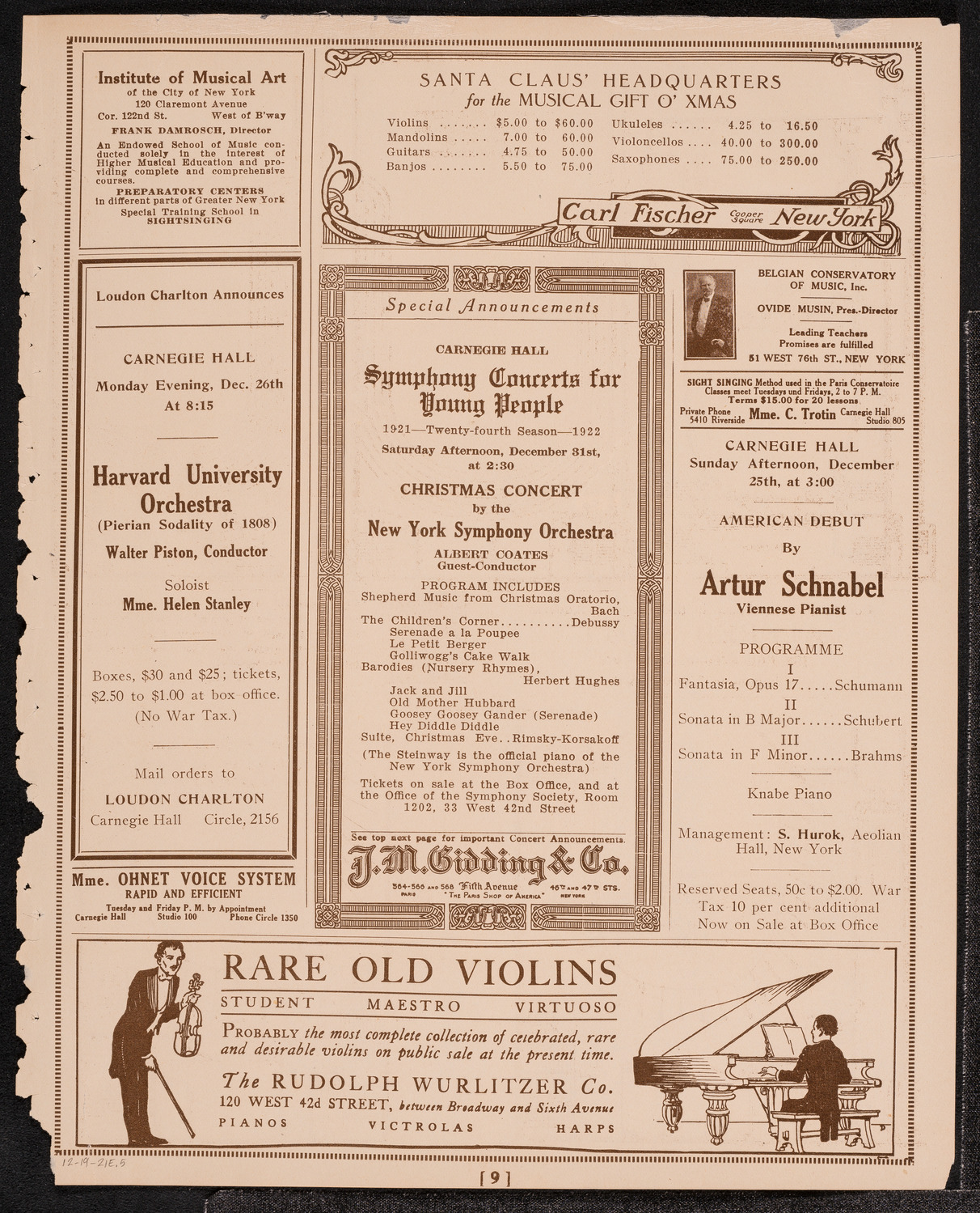 Grand Music Festival, December 19, 1921, program page 9