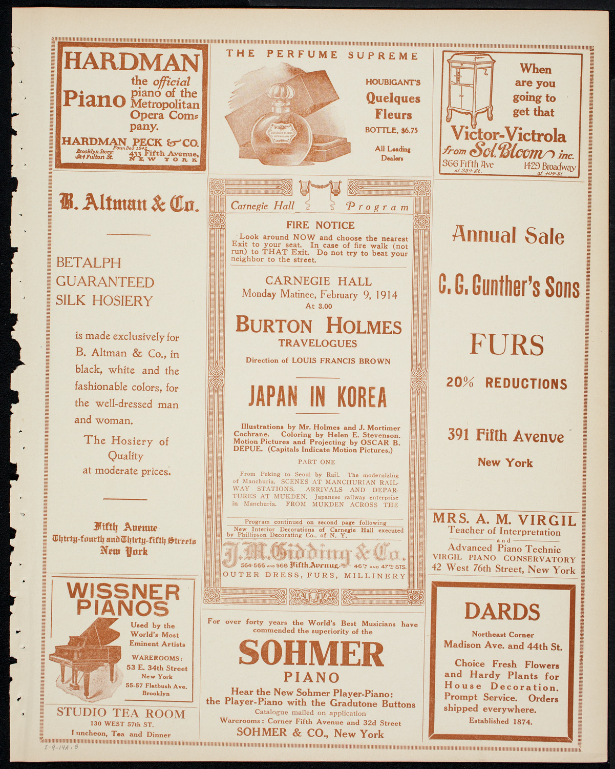 Burton Holmes Travelogue: Japan in Korea, February 9, 1914, program page 5
