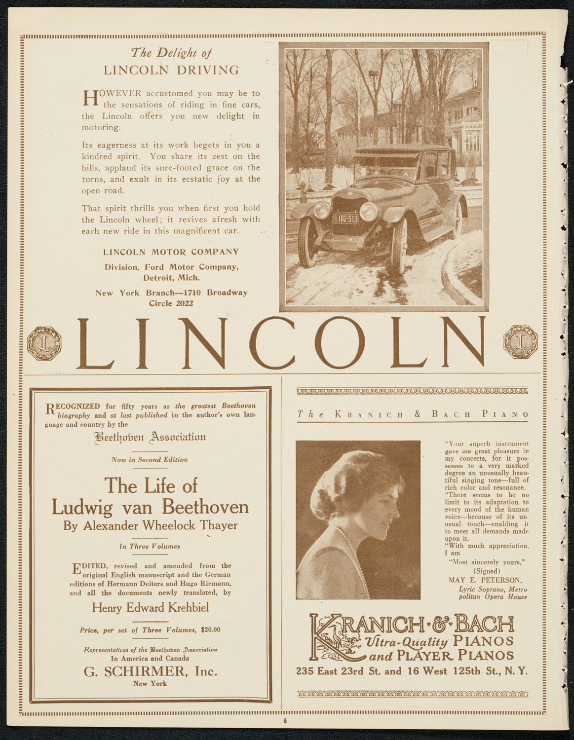 New York Philharmonic, December 30, 1923, program page 6