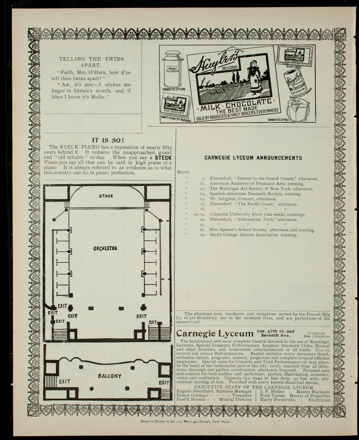 Elmendorf Lecture, March 8, 1904, program page 4