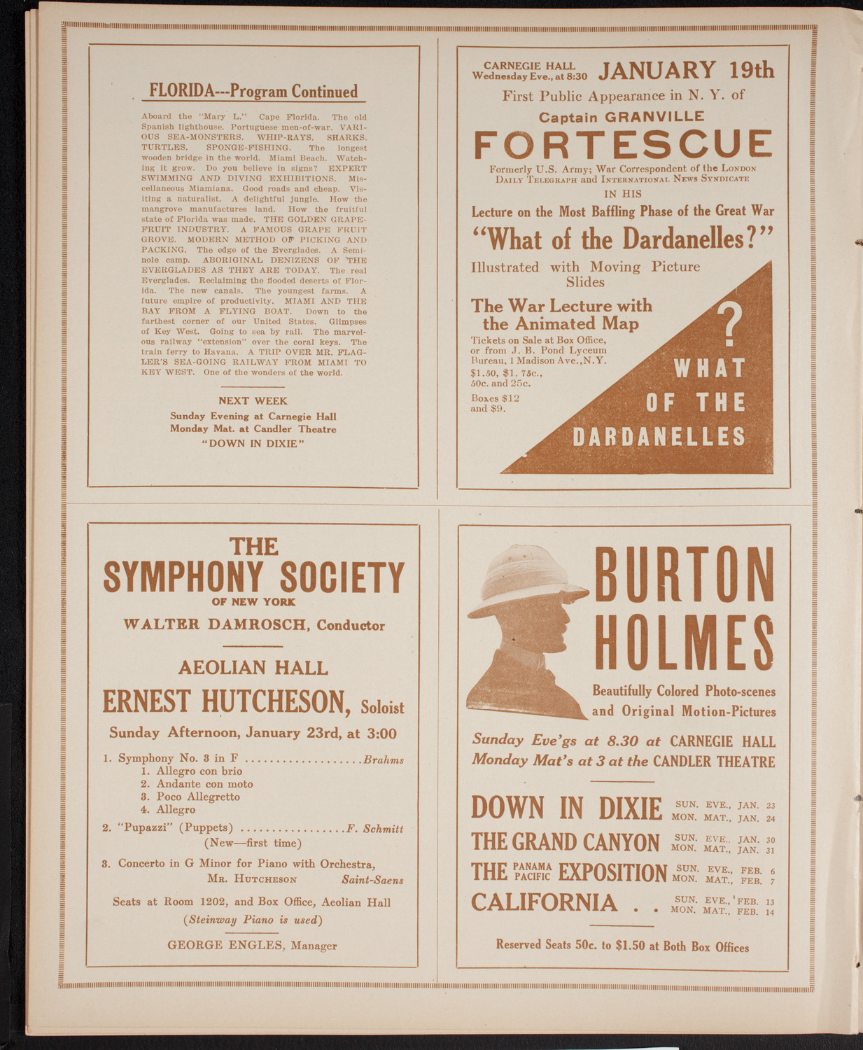 Burton Holmes Travelogue: Florida, January 16, 1916, program page 8