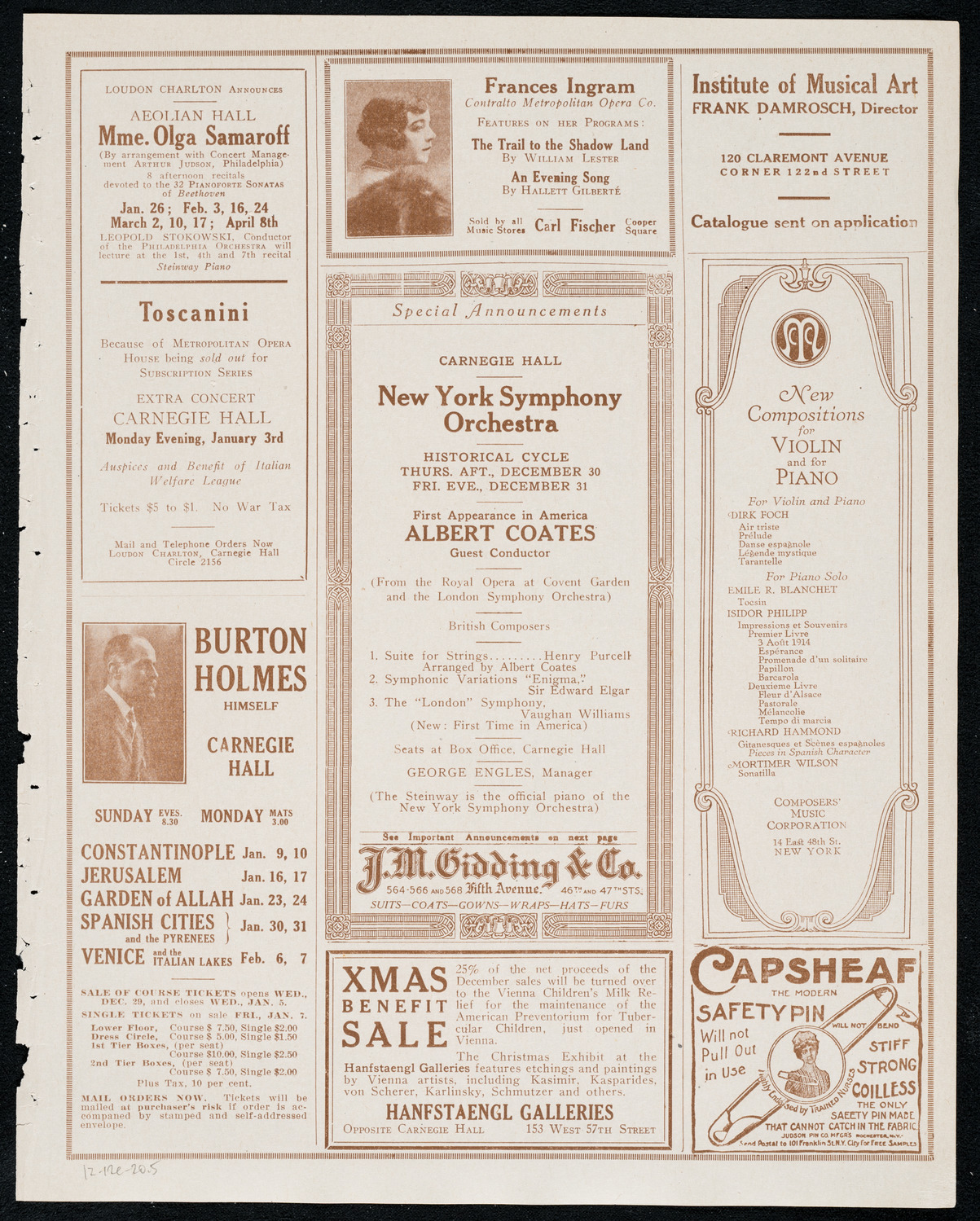Newman Traveltalks: Spain, December 12, 1920, program page 9