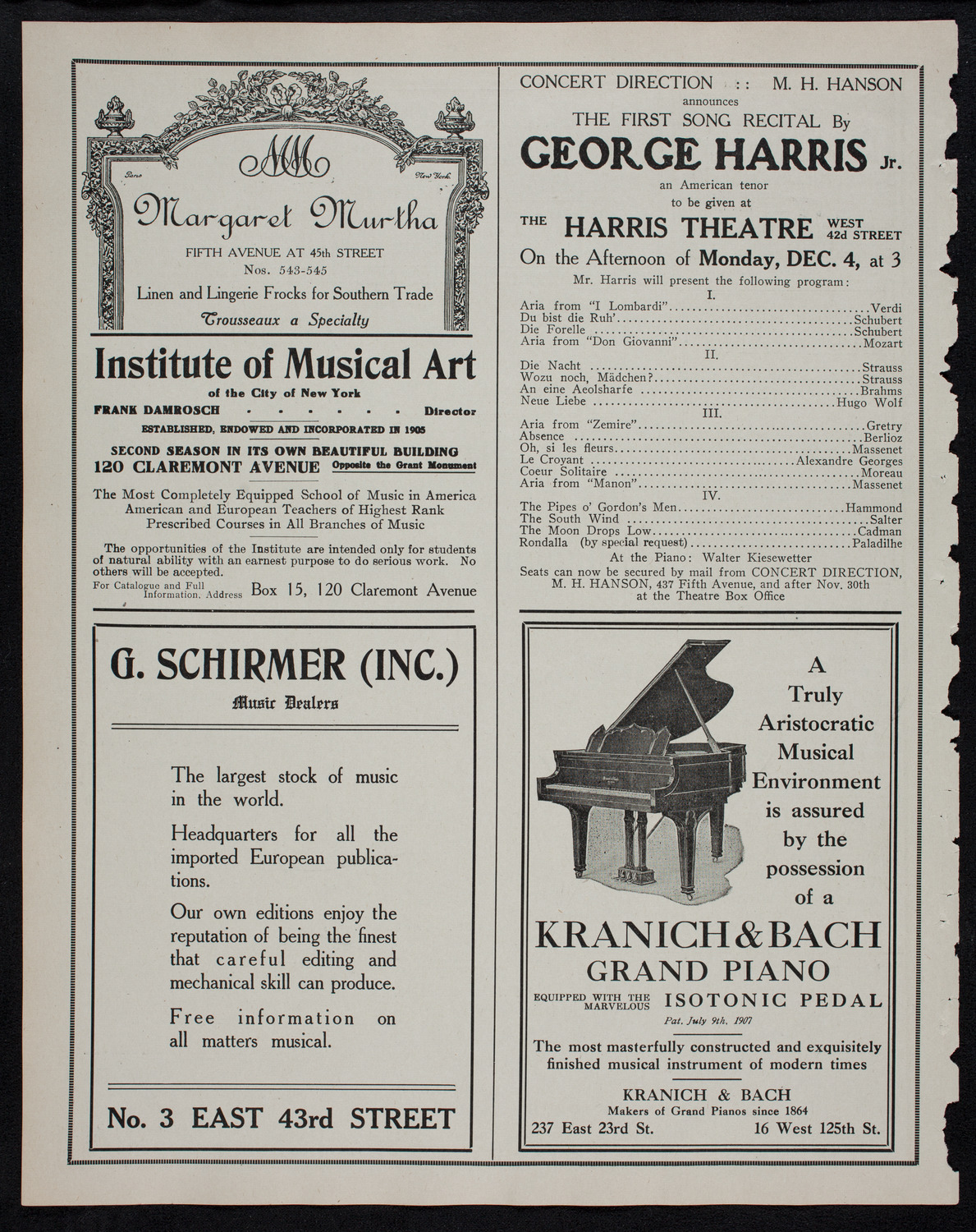 Ernestine Schumann-Heink, Mezzo-Soprano, November 28, 1911, program page 6