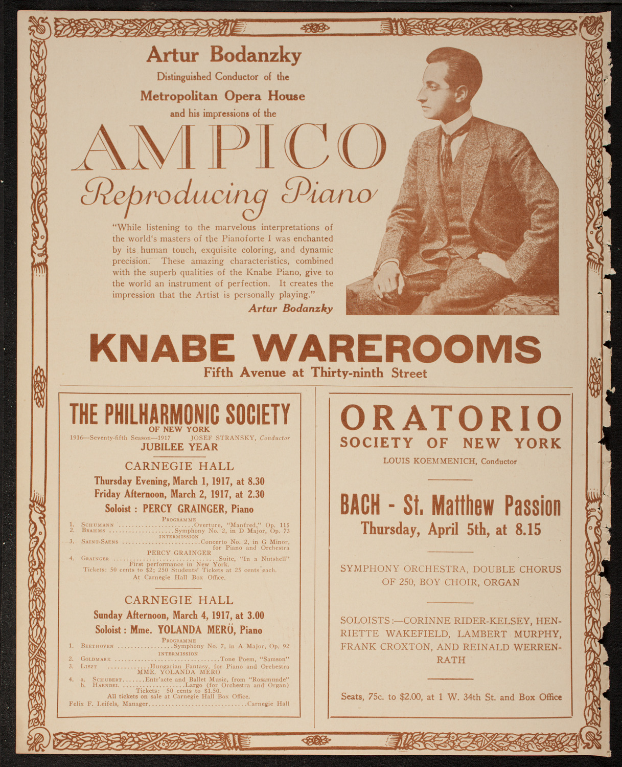 Catholic Oratorio Society, February 26, 1917, program page 12